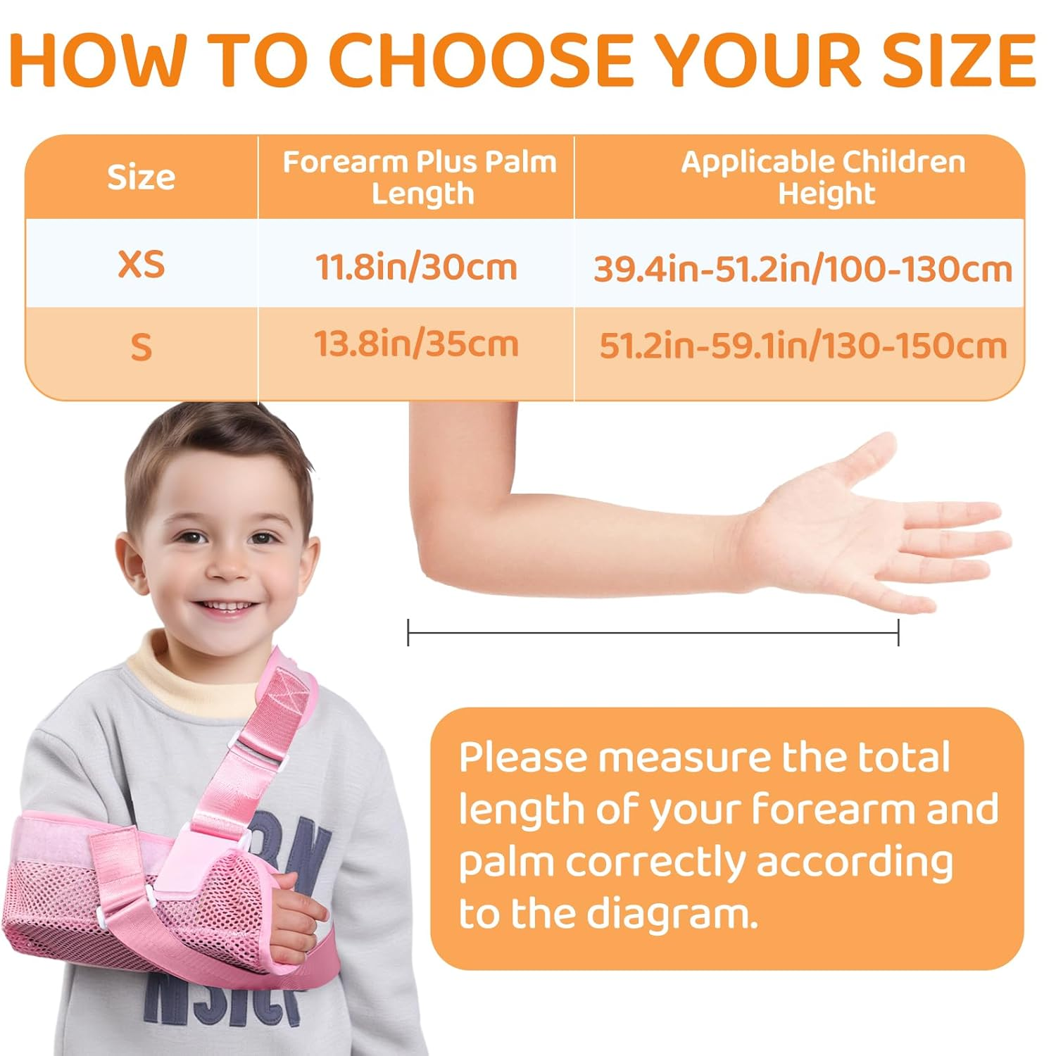 Arm Sling for Kids, Arm Brace with Support Plate, Arm Support Sling Shoulder Immobilizer for Children Shoulder Injury, Suit for Left and Right Arms, Boy and Girl (Pink,Xs) image number 1