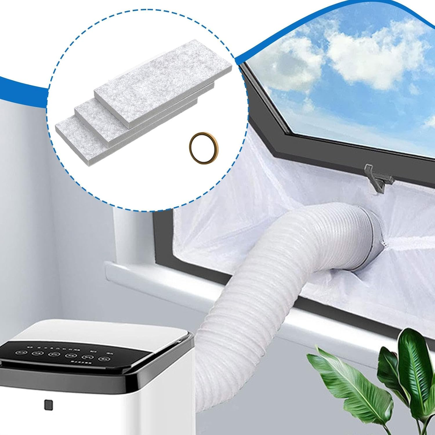 Pack of 3 Air Conditioner Insulation Panels Home Improvement Foam Blocks Thick Insulated Foam Panels for Window Sealing Kit image number 1