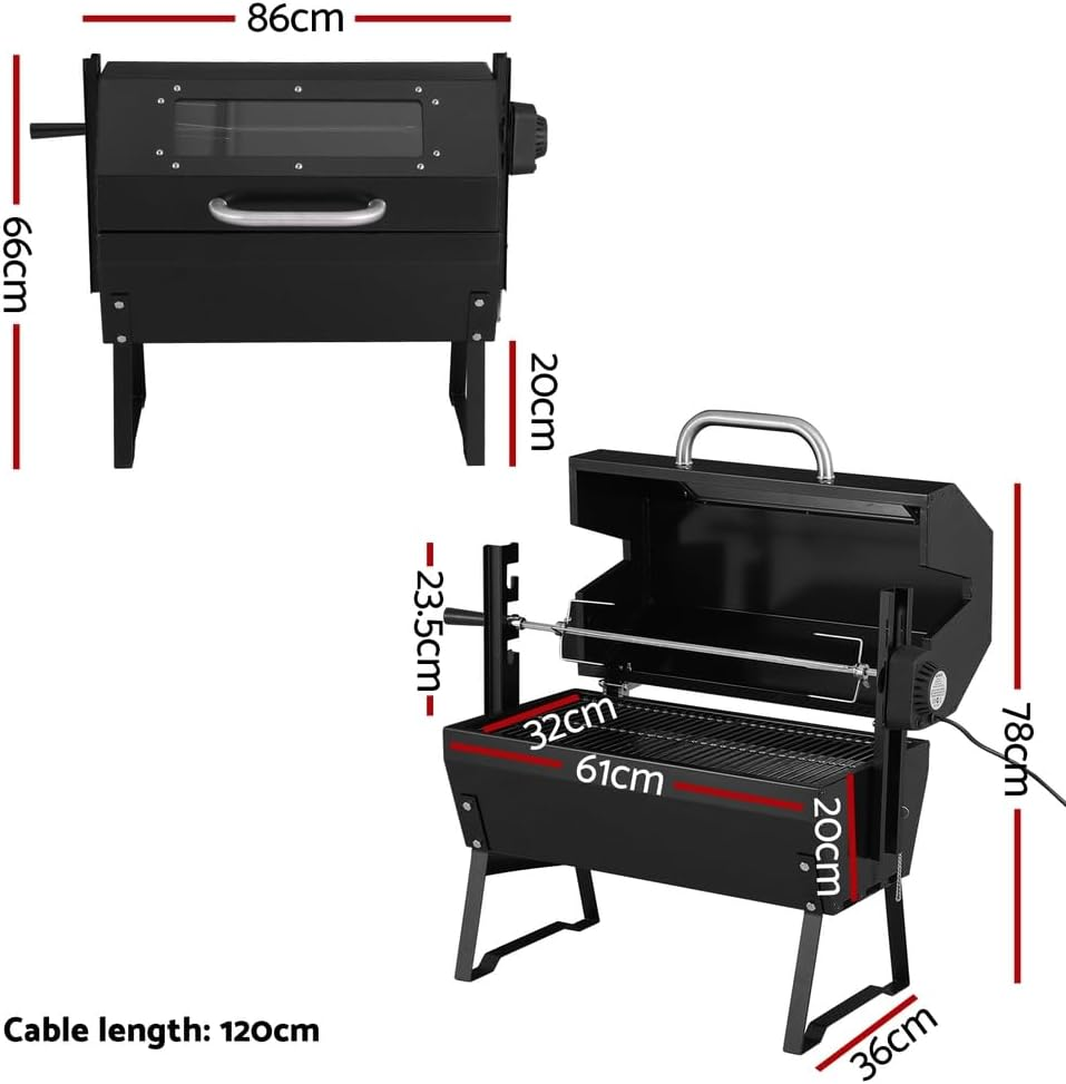 Grillz BBQ Grill Charcoal Smoker Electric Roaster Portable Outdoor Camping Patio