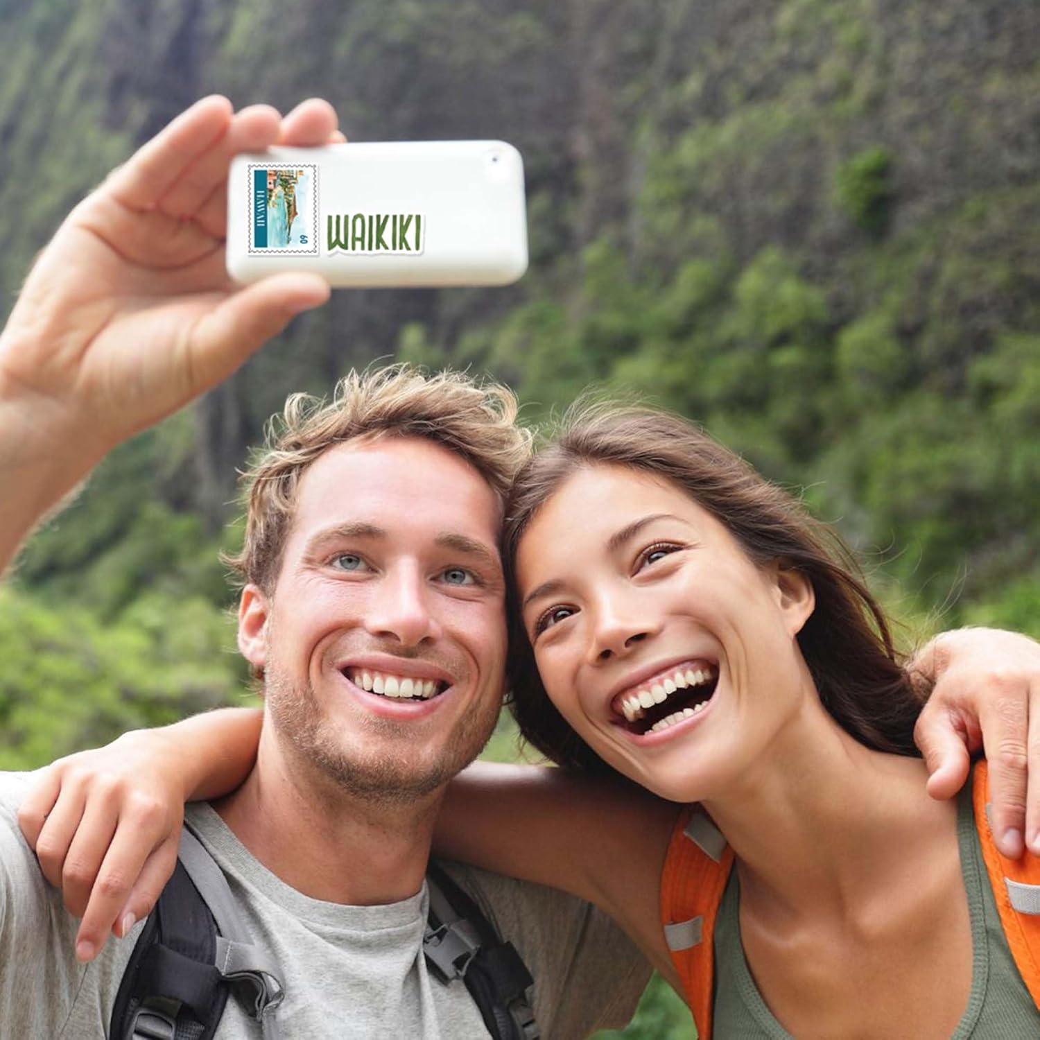 Navy Peony Exotic Hawaii State Travel Stickers (31 Pieces) - Watercolor, Waterproof, America Vacation Stickers for Scrapbooking, Journals, Suitcase image number 1