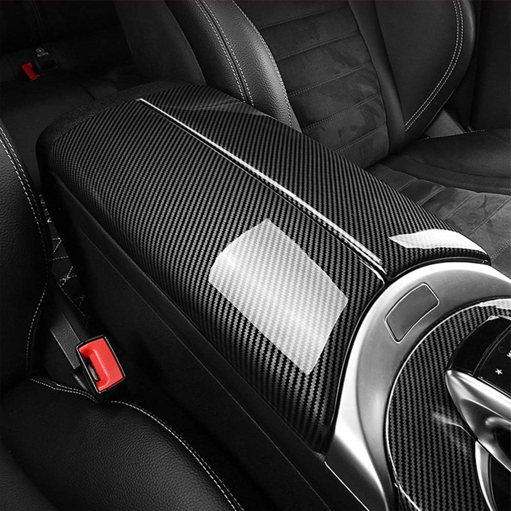 NA for Mercedes-Benz C E GLC Class W205 W213 X253 ABS Carbon Fiber Color Car Interior Center Armrest Box Trim Cover Console Box Protect Cover (C Class W205 / GLC Class X253)