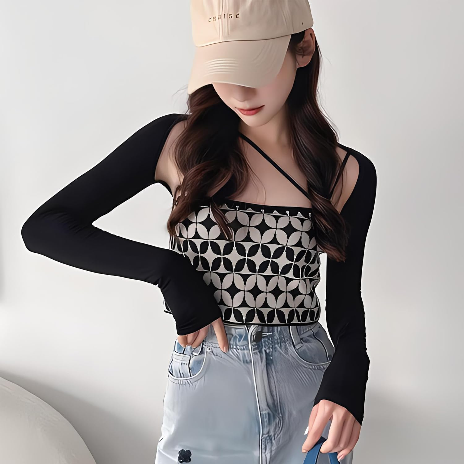 Women'S Cool Shawl Arm Sleeves with Finger Holes Premium Sun Protection Arm Sleeves for Golf Fishing Running Outdoor Sport