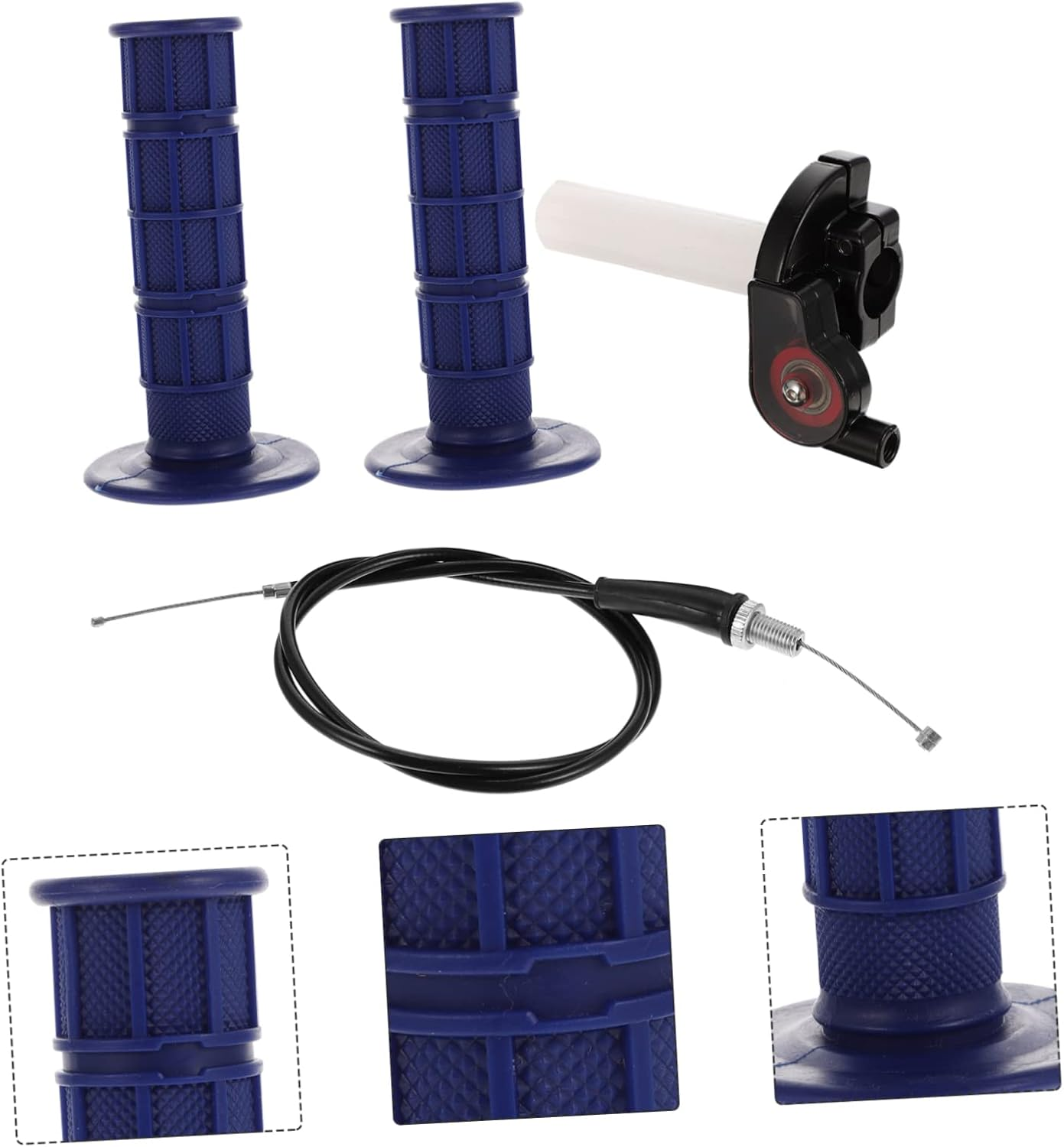 SEWOART Motorcycle Throttle Cable and Grip Set with Accelerator Lever, Universal Motorbike Transmission Spare Part for ATV and Dirt Bike Controls image number 1