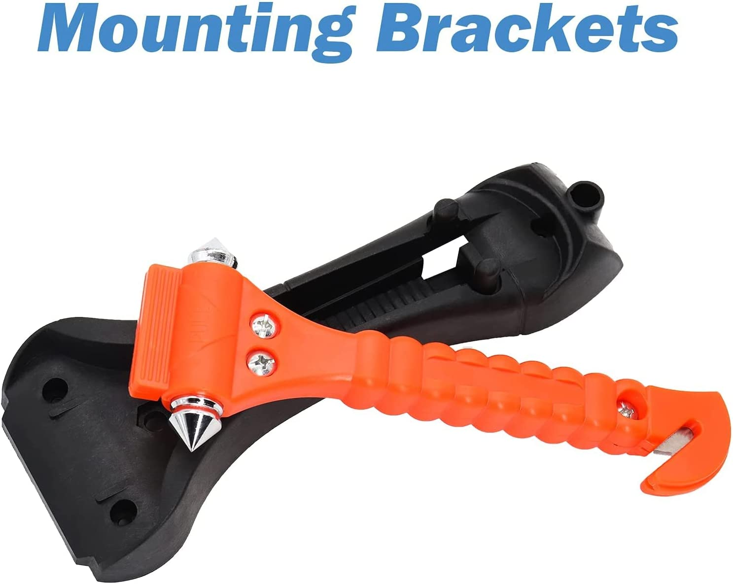 Car Safety Hammer - 2 Pack Emergency Escape Tool - Auto Car Window Glass Hammer Breaker and Seat Belt Cutter Escape 2-In-1 for Family Rescue & Auto Emergency Escape Tools image number 5