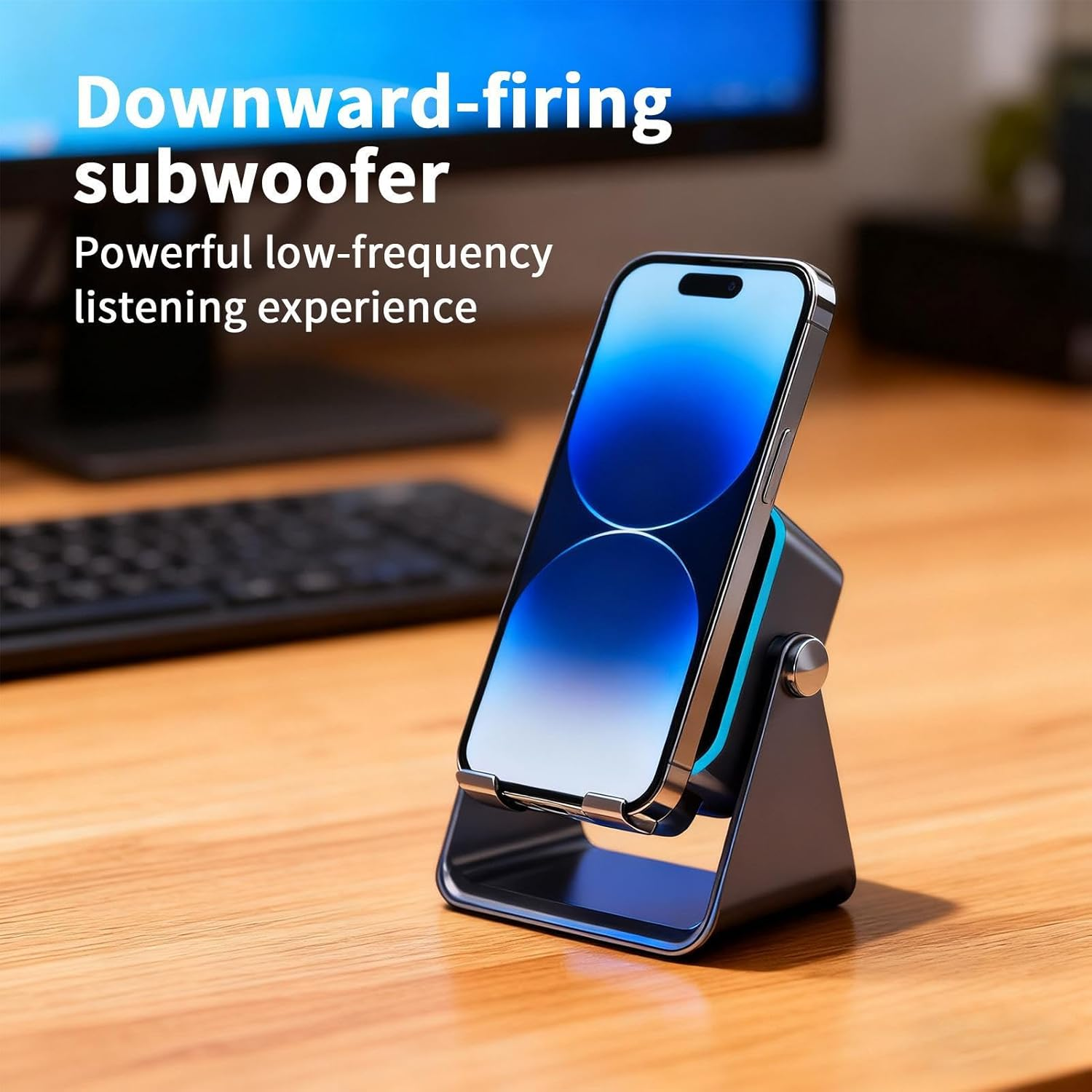 Fizepgo Induction Speaker - Audio Station Foldable with Light | Phone Speaker Stand 10W | for Home Office Travel Christmas Birthday Men Women Boyfriend Girl image number 3