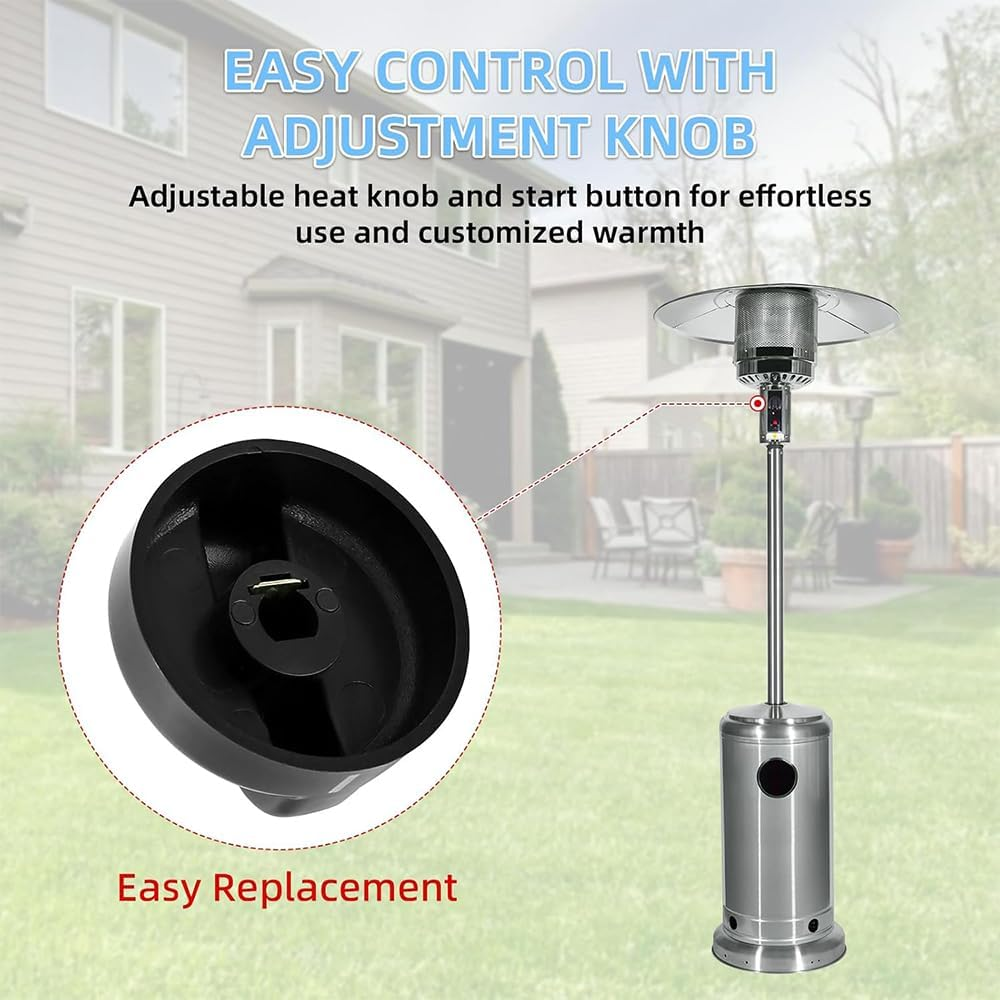 4 Pieces Heater Replacement Parts,D-Shape Heater Knob Universal,Control Knob for Patio Heater Gas Fireplace Fire Pit,Easy to Install for Most Patio Heaters and Gas Fireplaces(Black)