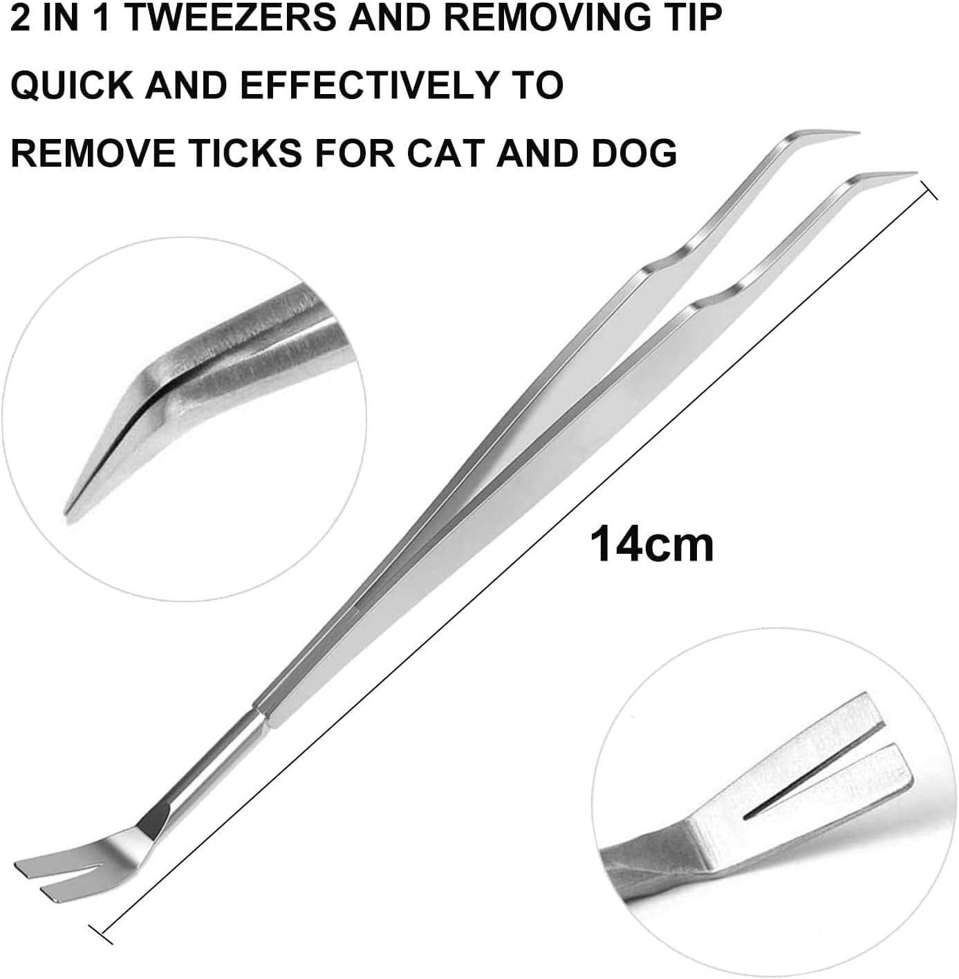 Mumoo Bear 2-In-1 Professional Tick Tweezers and Tick Hooks, 2 Pack Made of High-Quality Stainless Steel, Easy Tick Removal for People, Dogs, Cats (With Storage Box) image number 3