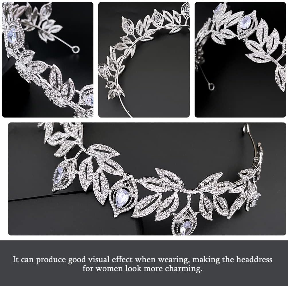 FRCOLOR Rhinestone Crown Hair Accessory for Bride Headdress Wedding Hair Decor Vintage Style Reusable and Wear-Resistant for Party Cosplay and Festival Occasions Elegant Headdress for Girl image number 6