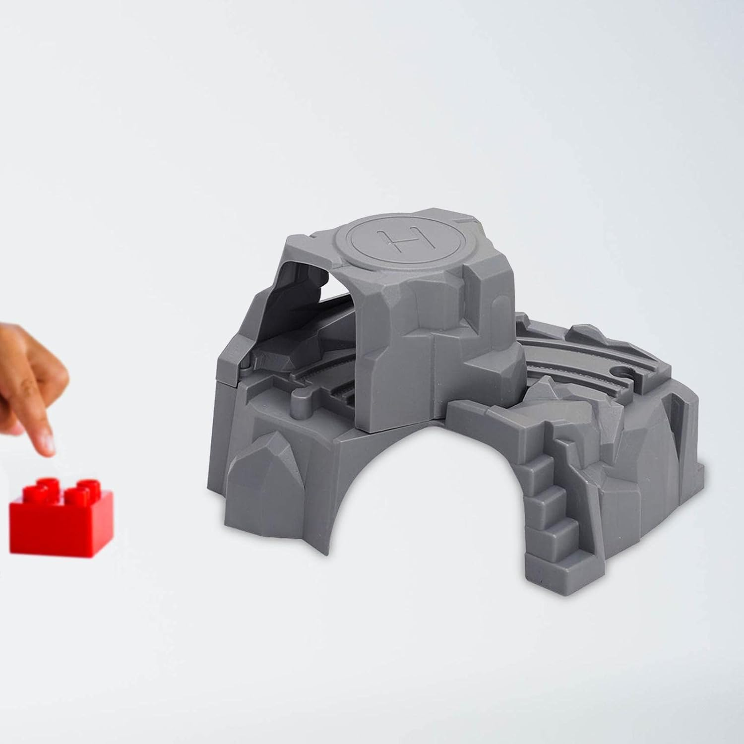 Plastic Grey Double Tunnel,Wooden Train Track Accessories, Toys image number 6