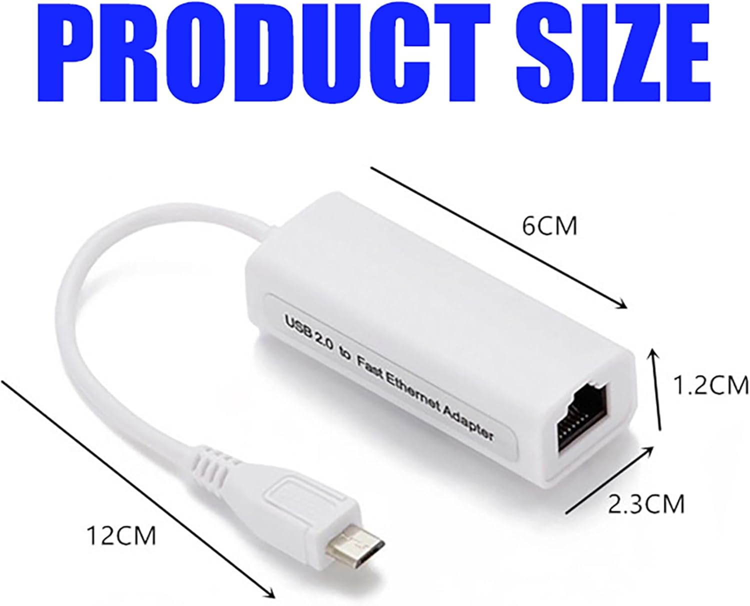 Tunghey OTG Micro USB Ethernet Adapter for Ras-Pberry Pi Zero, Android Tablet, Galaxy Tab Pro 10.1 - USB to RJ45 LAN Network (White) - White image number 6