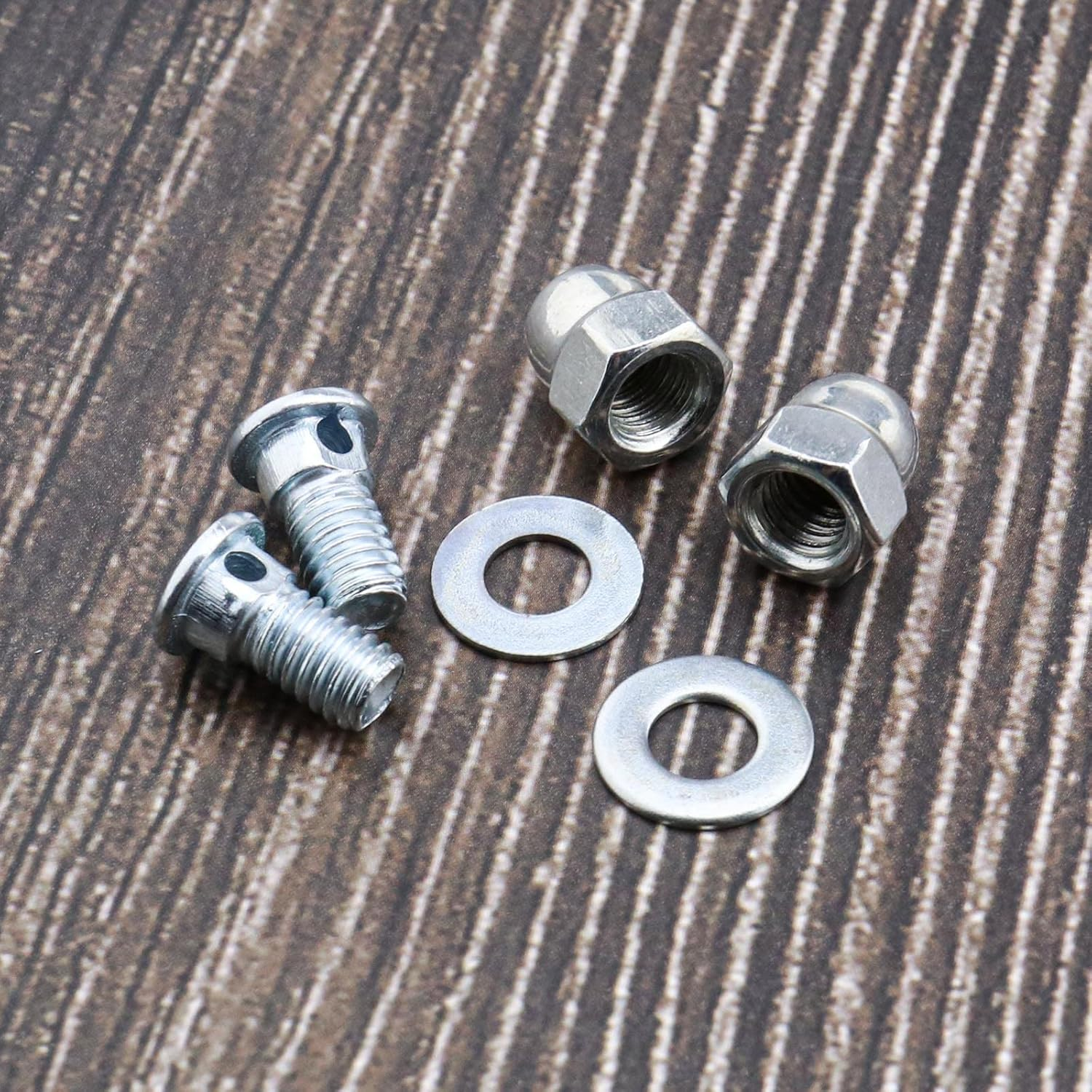 SING F LTD 20Pcs Bicycle Cable Anchor Bolts 6Mm with Nuts and Washers for BMX Cross Bike Electric Bike Foldable Hybrid Mountain Racing Trekking Bike Cycling Accessories Round/Hex Head Screw image number 5