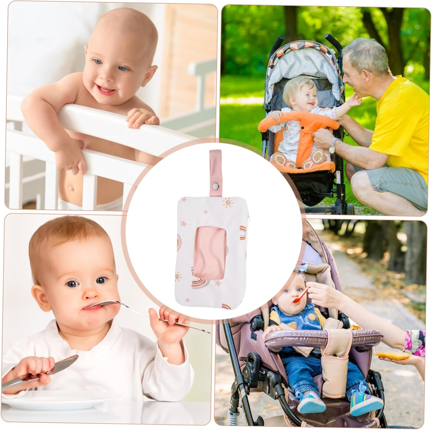 Cartoon Pattern Wet Tissue Bag Portable Wipes Container Wipes Dispenser image number 5