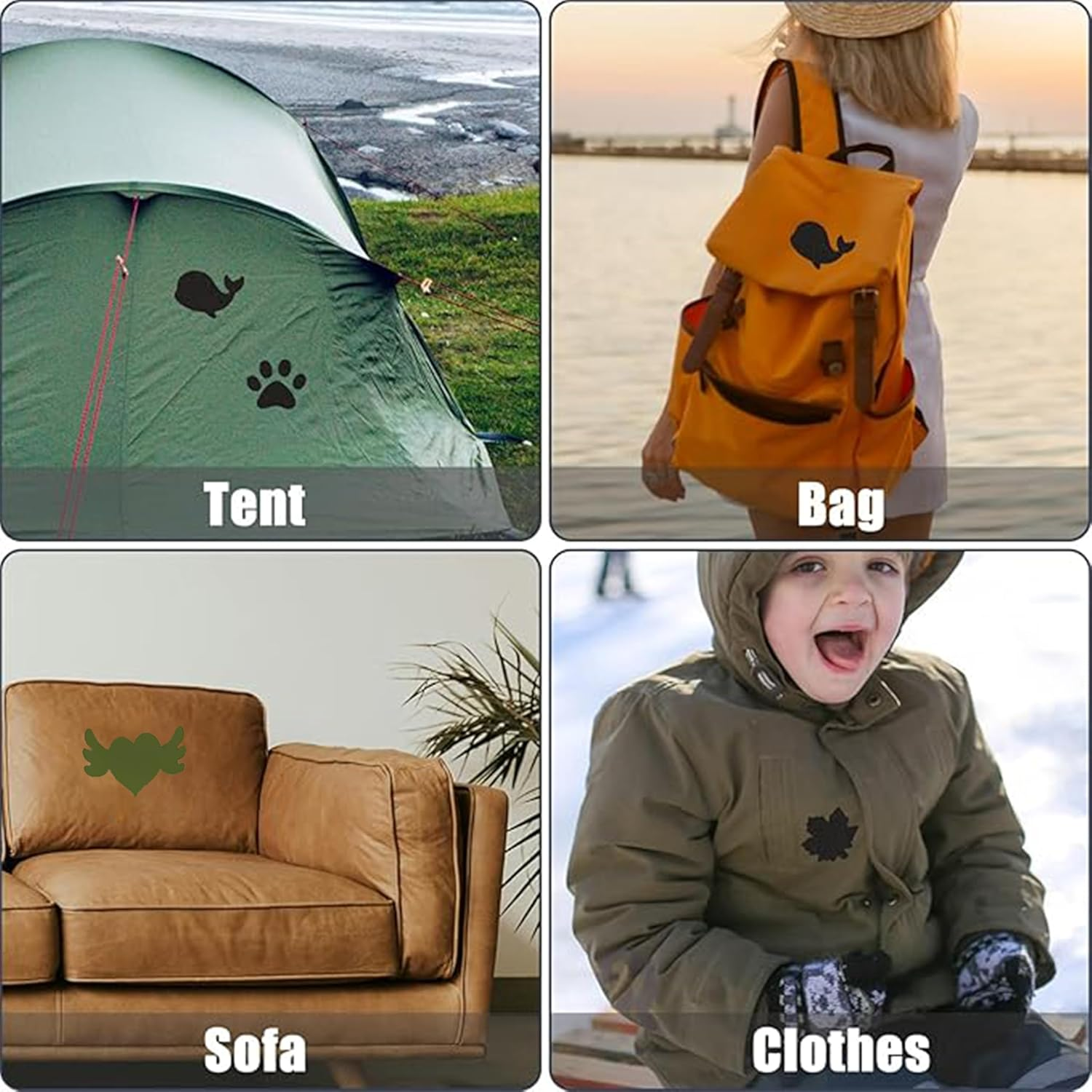 12 Sheets Repair Patches for down Jackets,Non-Marking Repair Torn Hole Patch Sticker,Waterproof Fabric Repair Patch,Multi Sizes & Shapes,For Coat Clothing Tent Sleeping Bags Ski Pants Holes Fixing