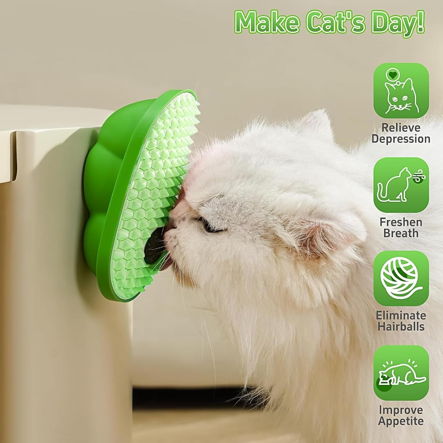 Pack of 2 Cat Toys, Bring 2 Catnip Balls and 2 Gall Balls, Catnip Ball for Cat Wall for Cats Licking, Healthy Kittens Teeth Cleaning, Self-Service Common image number 3