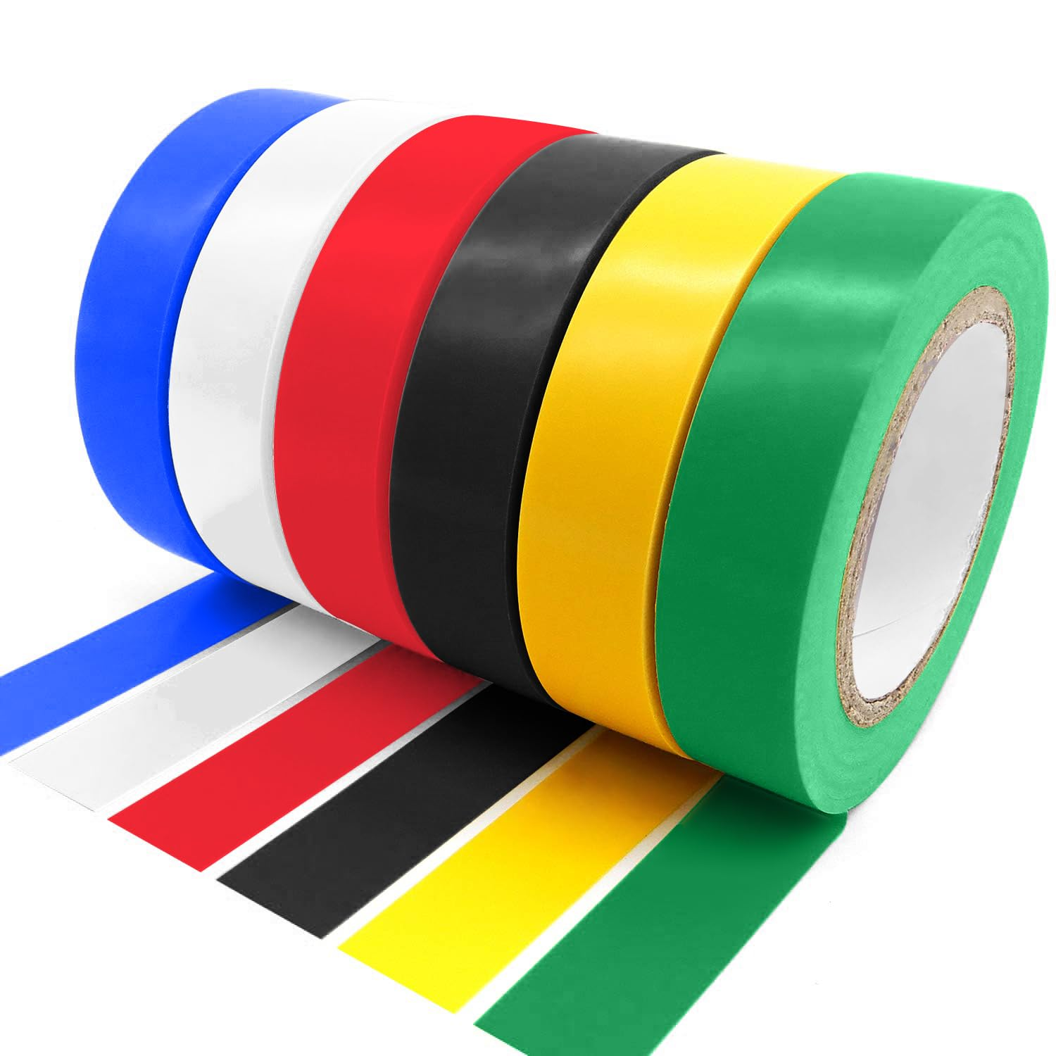 Viaky Black Electrical Tape 6 Pack Each Roll 0.6" X 50' (15Mm X 15M) High End Industrial Grade - Rated to 176 Degrees & 600 Volts - Vinyl Insulating Backing - Perfect for Electric Wiring Projects