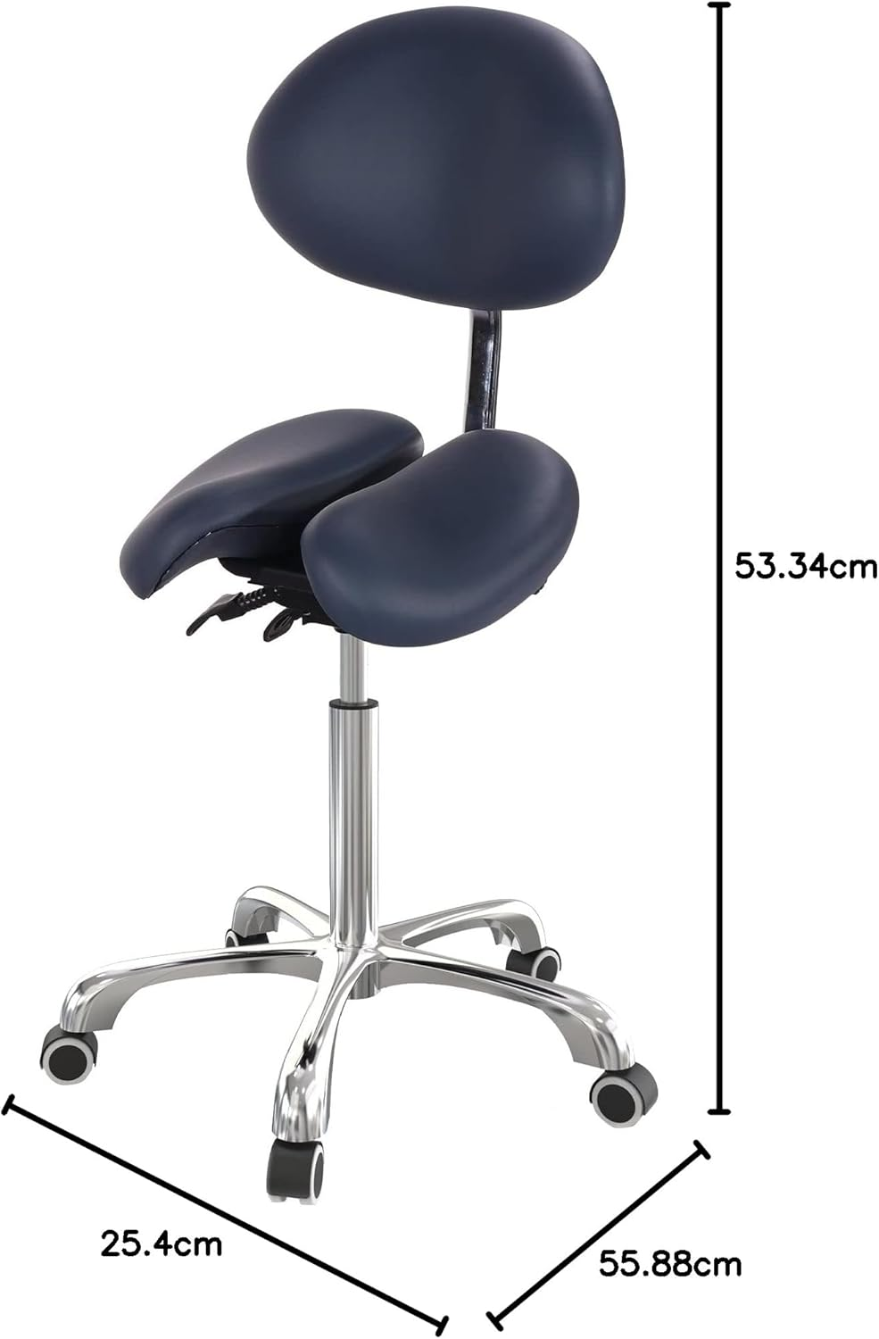 Master Massage Berkeley Ergonomic Split Style Saddle Stool in Royal Blue