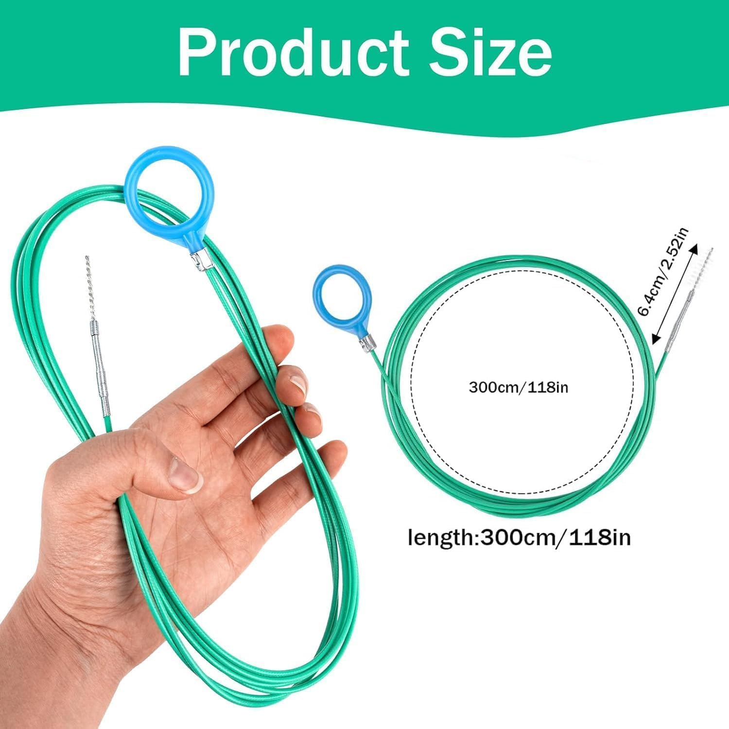 Auto Sunroof Drain Cleaning Tool, 2Pcs Car Pipe Cleaning Brushes, Flexible Tube Cleaning Brush, Slim Drain Dredging Tool image number 2