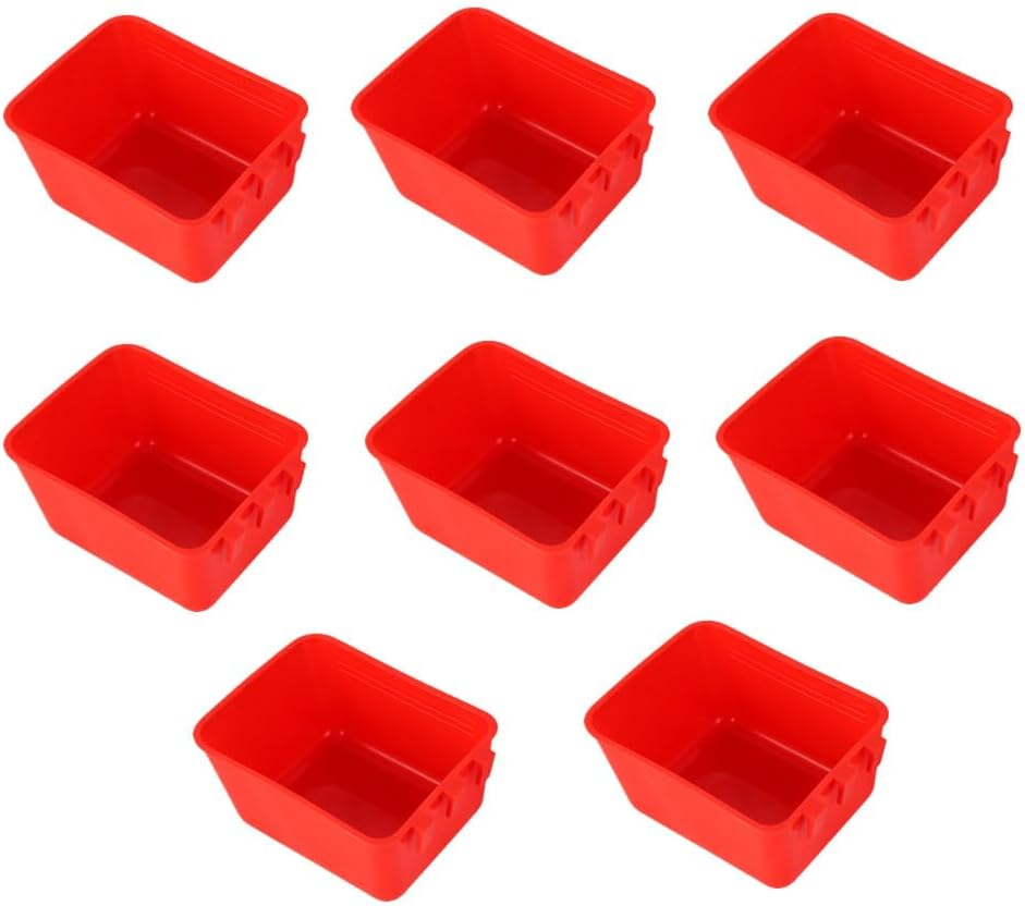 Hanging Cage Bird Cups, Wanfoou 8 Pack Plastic Bird Coop Trough, Chicken Cage Seed Bowl, Hanging Feeding Cups Chicken Coop Supplies, Small Animal Feeder for Gamefowl Parrot Parakeet Poultry