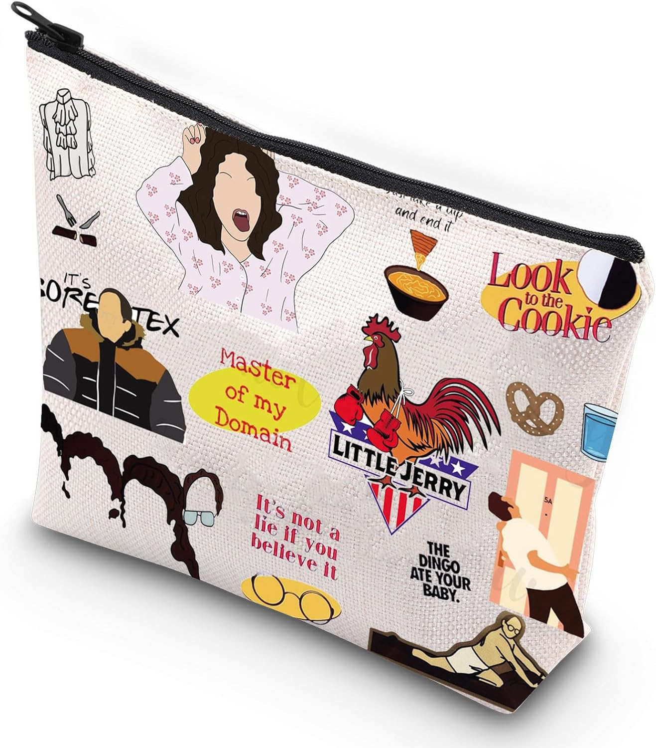 G2TUP Seinfeld 90'S Tv Show Make up Bag Kramer George Urban Chicken Funny Rooster Gift Seinfeld Fan Zippered Pouch, Chicken Makeup Bag, 无