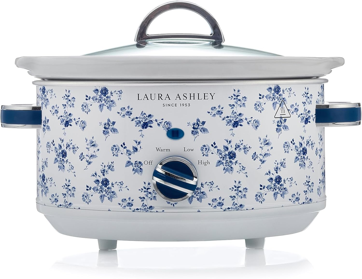 Laura Ashley China Rose Slow Cooker 3.5 Litres. Large Electric Slow Cooker for 4 to 5 People. Slow Cookers Stainless Steel with 3 Heat Settings. Detachable Ceramic Pot with Tempered Glass Lid image number 4
