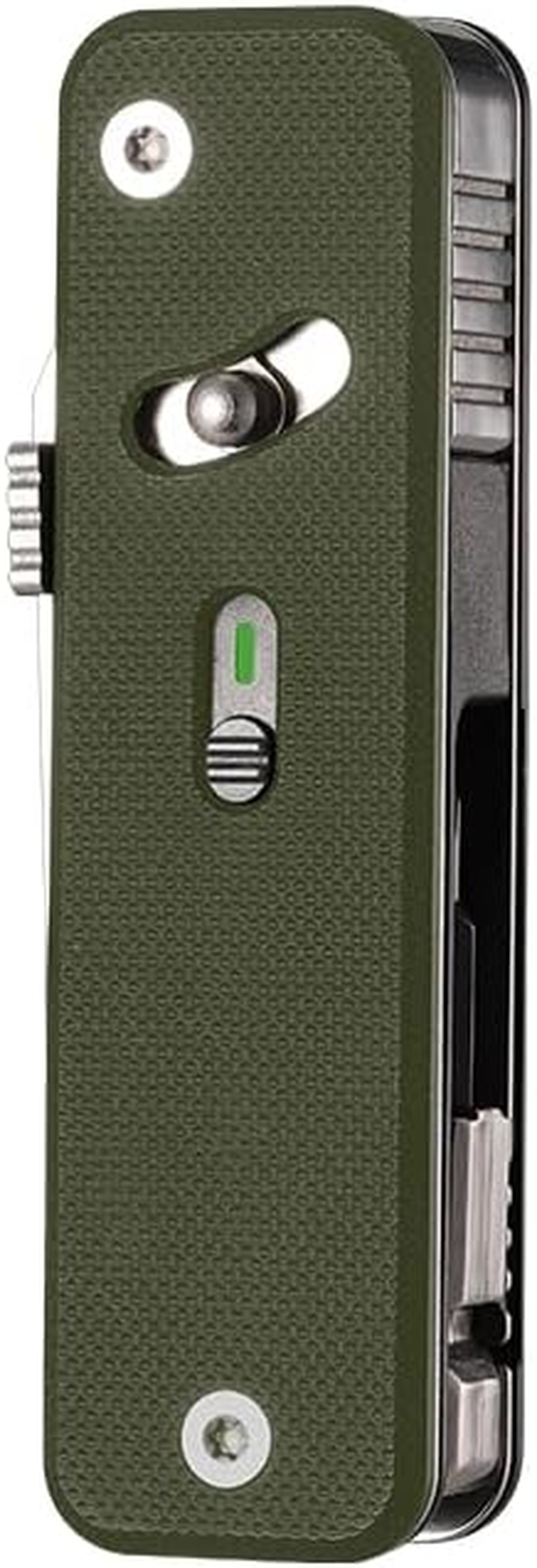 ROXON S503G Flex Companion Tool Modular Design and Adjustable Pocket Tool, Pre-Installed with 8 Essential Tools (1/4" Bit Driver, D2 Blade, Screwdriver, Taper Saw, Scissors, Etc.)（Green） image number 2