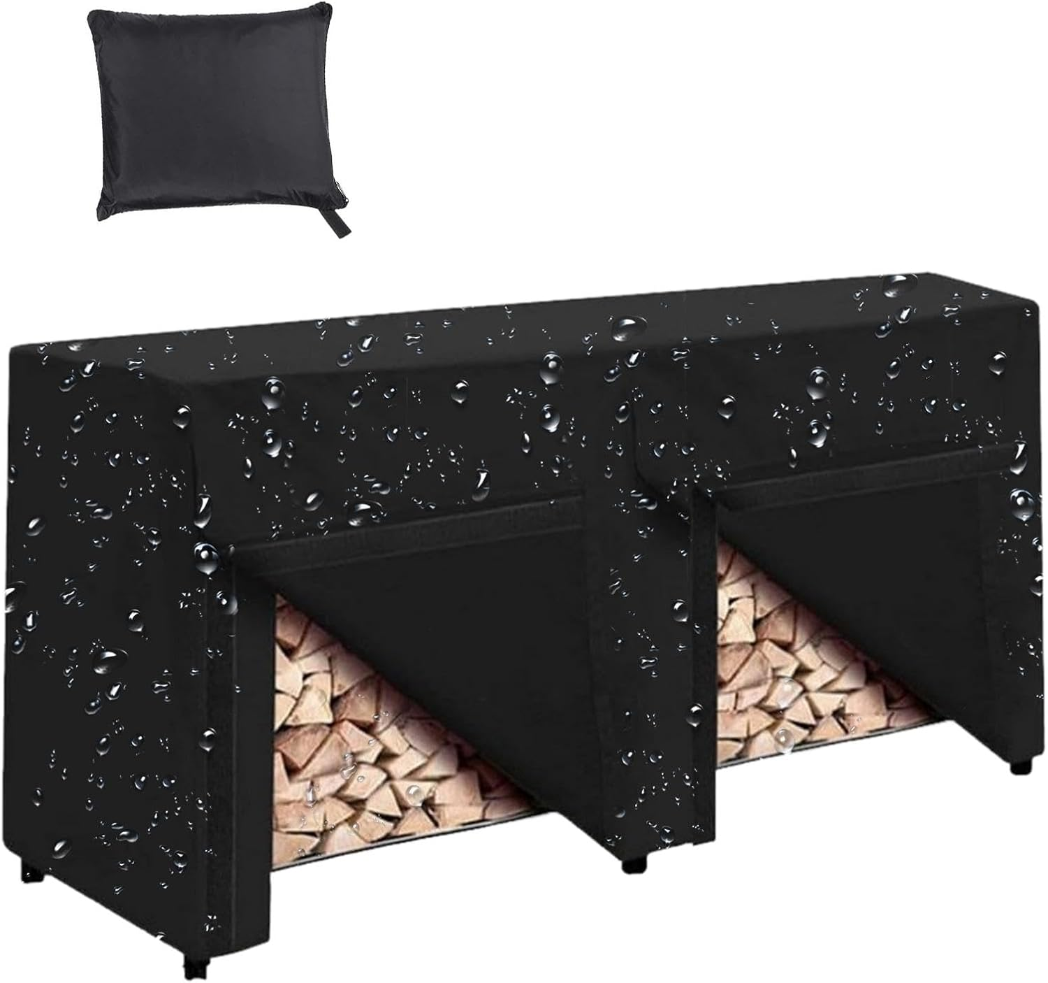 Firewood Rack Cover,Oxford Fabric Firewood Rack Cover Heavy Duty Log Rack Cover | Adjustable Protection Cover Weather Resistant Windproof Outdoor Supplies for Wood