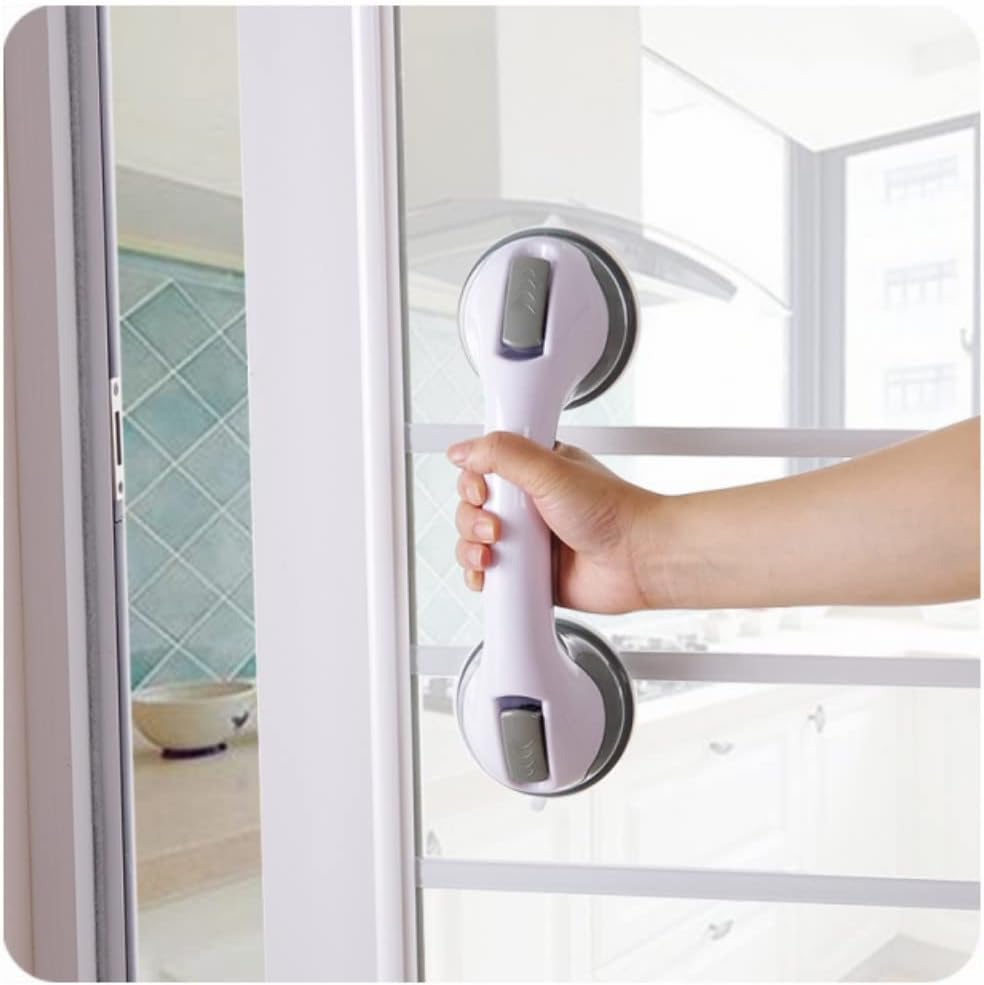 Shower Suction Grab Bar, 2 Pack Bathtub Handle with Strong Hold Suction Cup,12 Inch Shower Handle, Bathroom Balance Bar, Assist Balance Handrail for Grip Grab in Bathroom image number 2