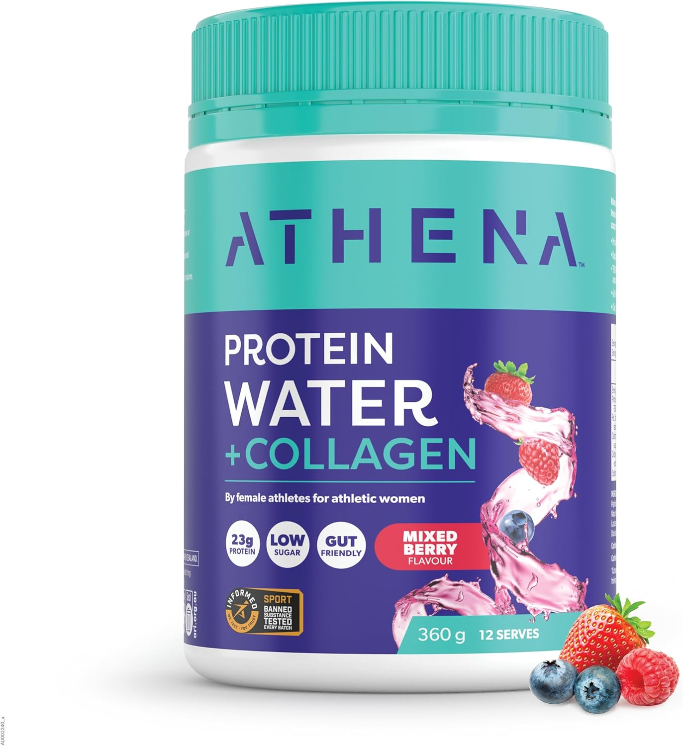 Athena Protein Water Mango Flavour + Collagen 360G &ndash; Hydrating Protein & Collagen Blend for Active Women image number 2