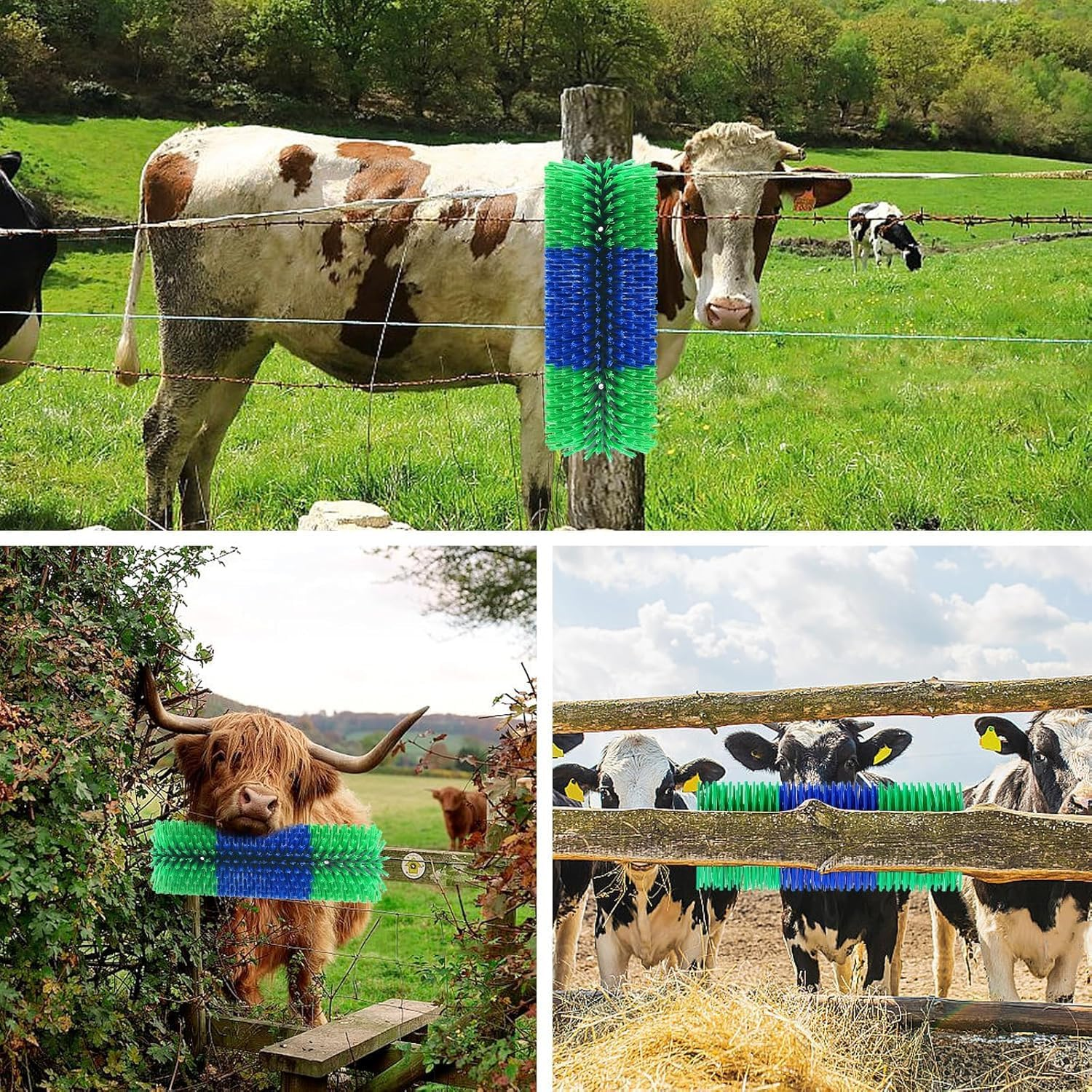 1PCS Livestock Scratch Brushes, Horse Scratcher Full Massage Brush Kit, Itching Relieving Tools for Animals, Livestock Scratching Brush for Horses, Cows, Sheep, Easy Installation image number 6