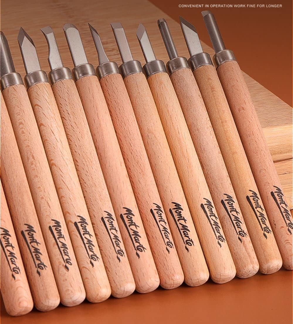 Mont Marte Wood Carving Tool 12-Piece Set image number 4