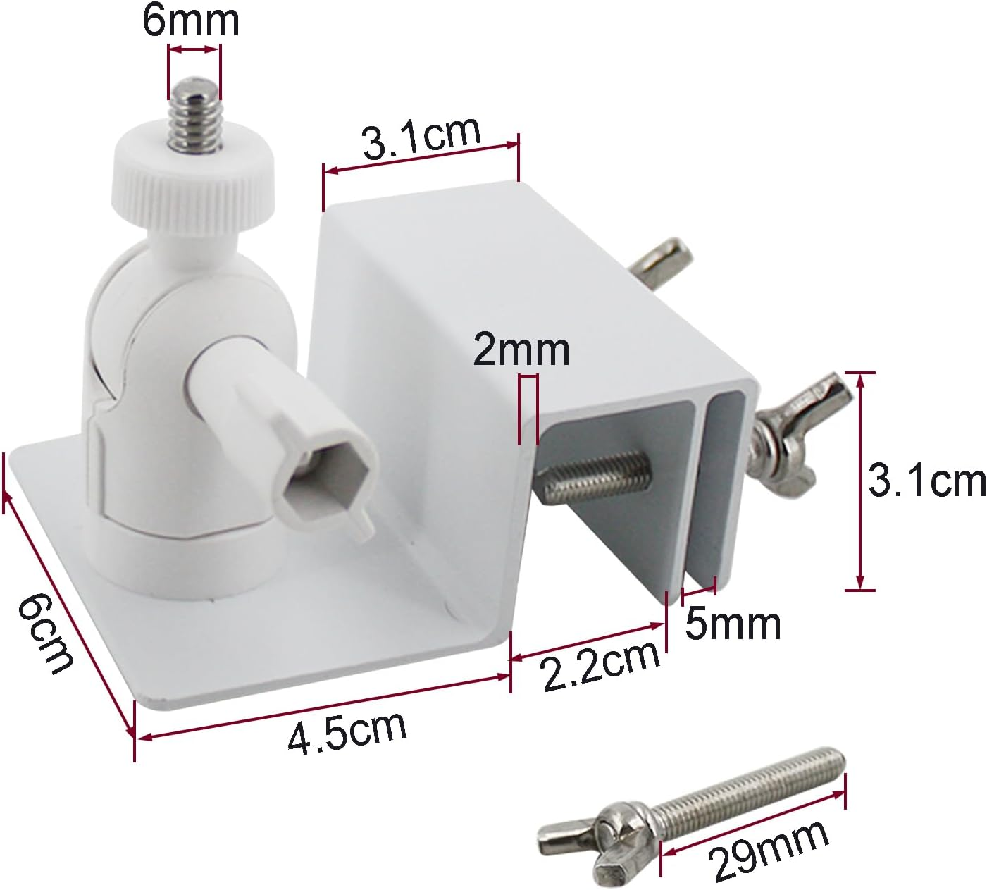 Veldtek No-Drill Gutter Mount for Camera/Solar Panel, Weatherproof Aluminum Alloy Bracket Adjustable 1/4" Screw Compatible with Arlo, Blink, Ring, Wyze, Nest, Reolink (White) - Black image number 7