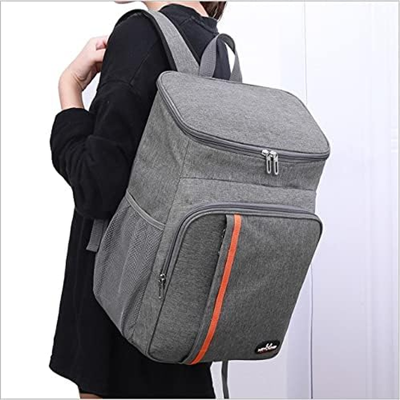 18 L Insulated Picnic Backpack Waterproof Outdoor Cooler for Hiking Fishing Camp-Grey image number 3