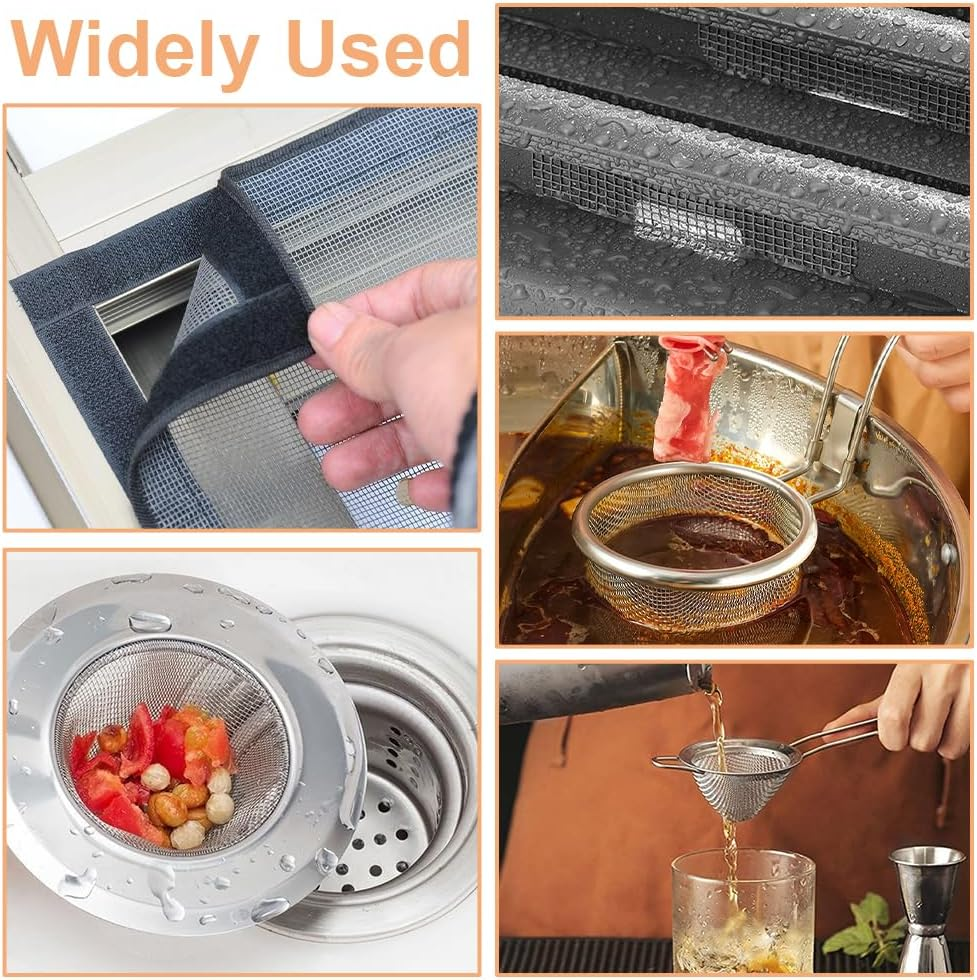 Stainless Steel Wire Mesh 30 Cm X 120 Cm Mouse Mesh Rabbit Wire Mesh Fine Mesh Fly Screen Stainless Steel Roll Metal Mesh Fine 1 Mm Holes for Ventilation, Filter, Safety, Windows image number 3