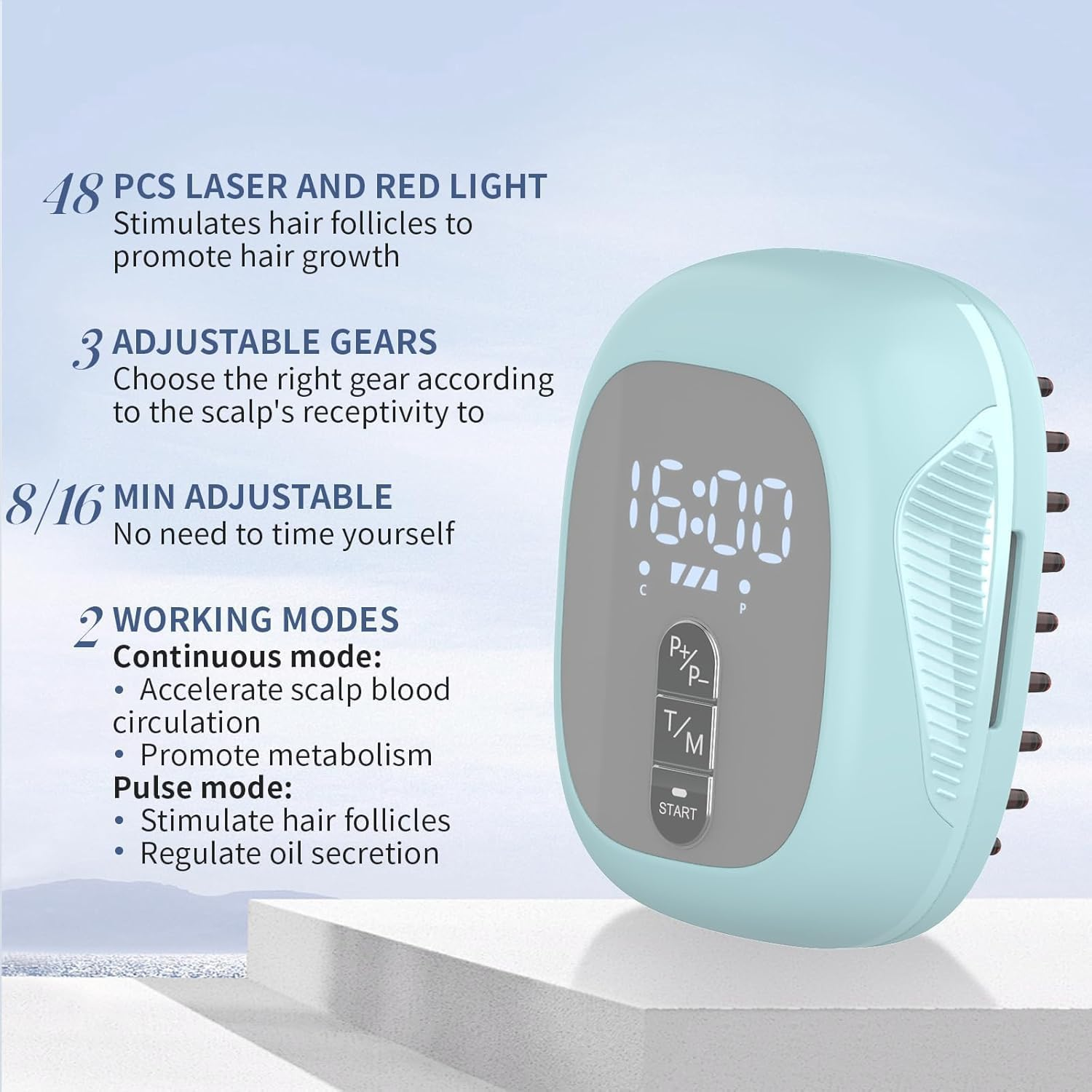 Laser Hair Growth Comb, Red Light Therapy for Hair Growth, Hair Loss Treatment Device for Man and Woman image number 2