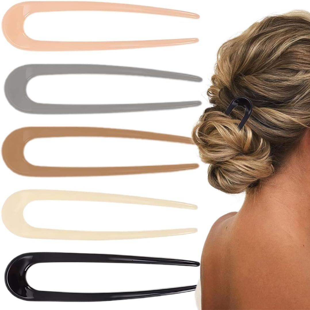 4 Pcs U Stick Hair Pins Tortoise Hair Pins Acetate Hair Bun Stick Hair Pins for Women Girls Hair Accessories image number 2