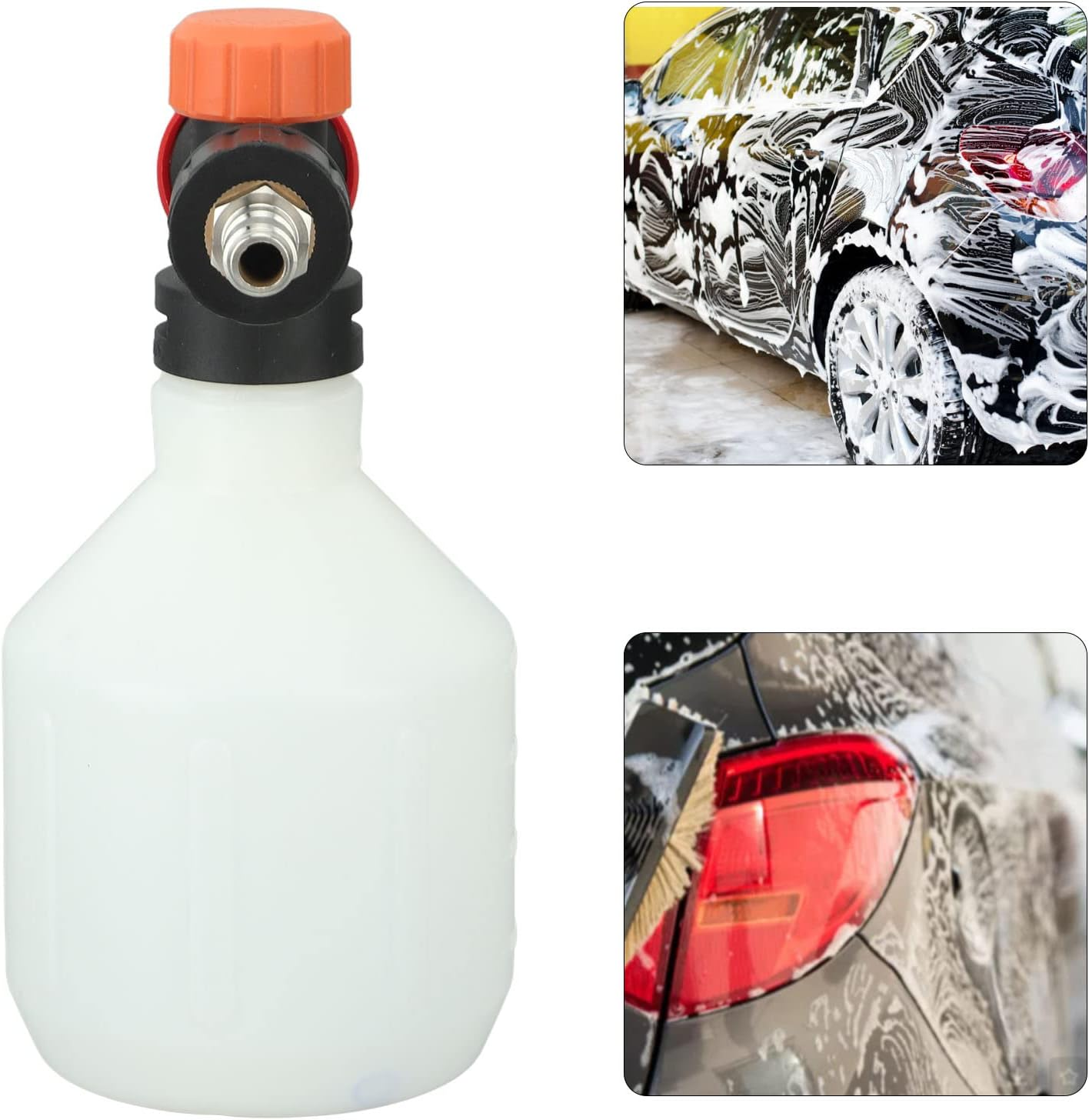 Car Foam Sprayer, 500ML Snow Foam Cannon, Car Wash Sprayer with 1/4 Inch Quick Connect, Car Wash Foam Sprayer for Garden Watering Car Washing (Round) image number 2