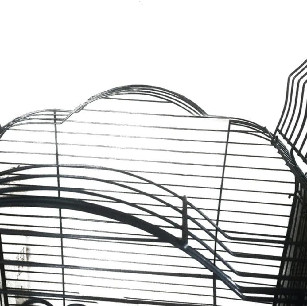 Pet Bird Cage with Stand Parrot Aviary Canary Budgie Finch Perch Black Portable Metal image number 6