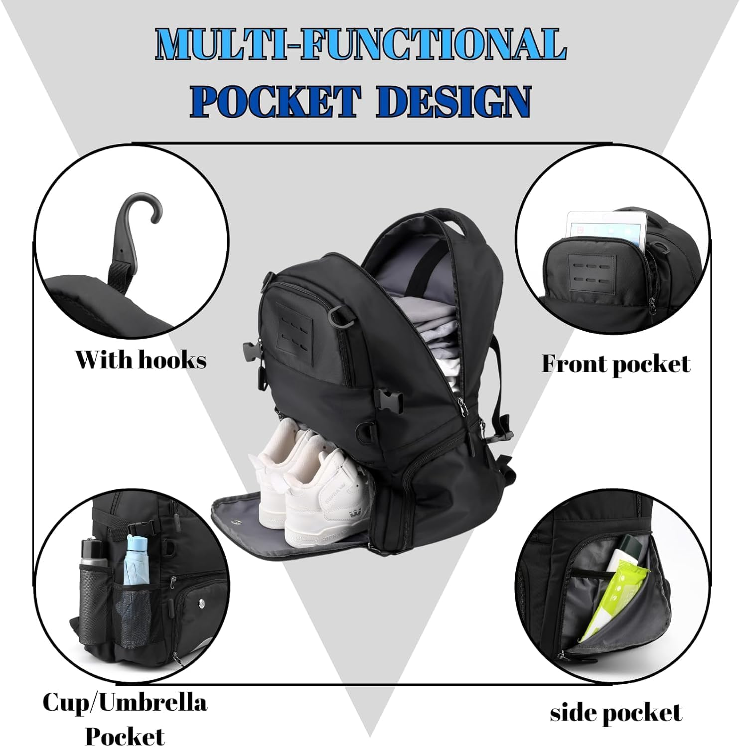 Basketball Bag Soccer Backpack Sports Equipment Bags with Separate Ball Holder&Shoes Compartment&Shoe Organizer for Volleyball image number 3