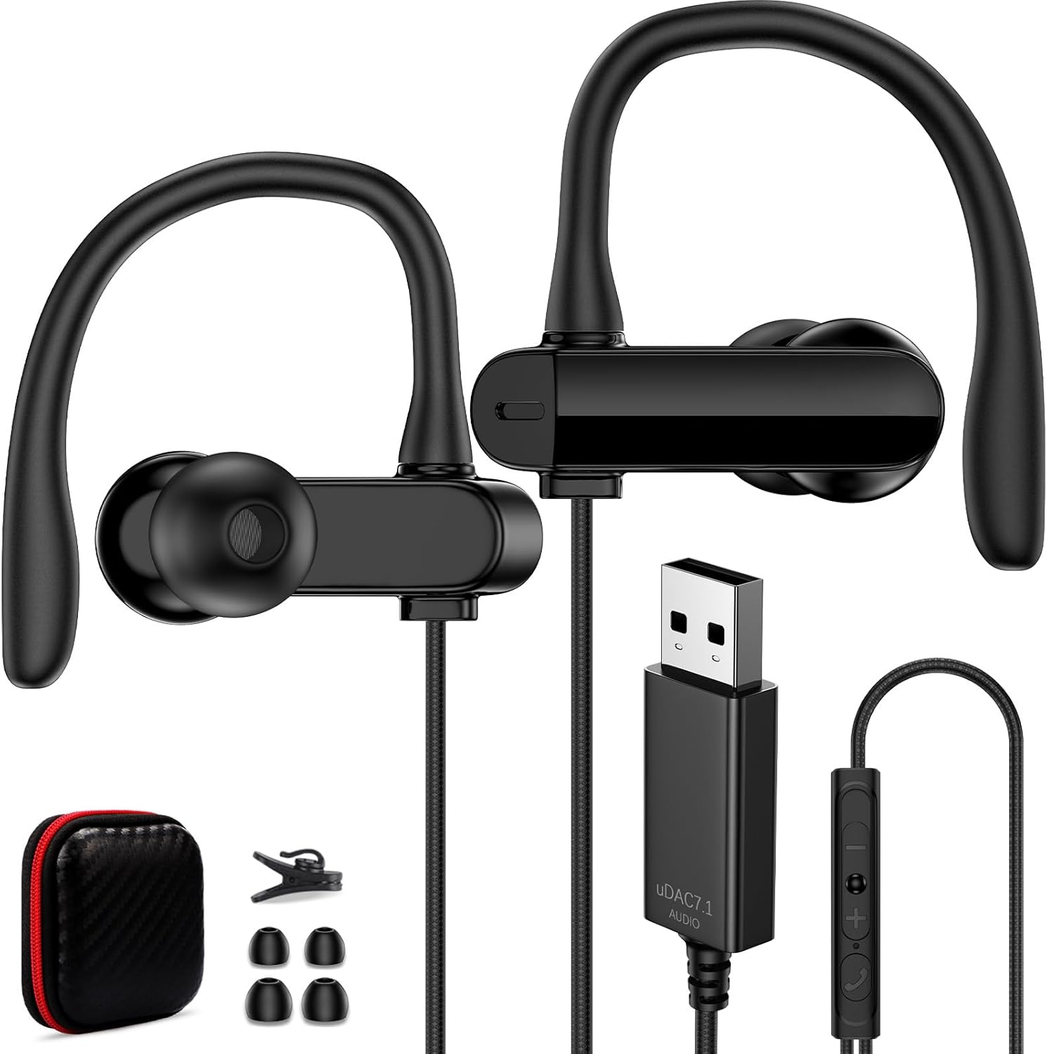 USB C Earbuds Wired over Ear Headphones for Iphone 17 16 Pro Max Samsung S25 S24 Ultra A17 A16,Type C Sport Headphones Wired Earphones with Ear Hooks &Loop Microphone for Ipad Pro Air Galaxy Z Fold 7