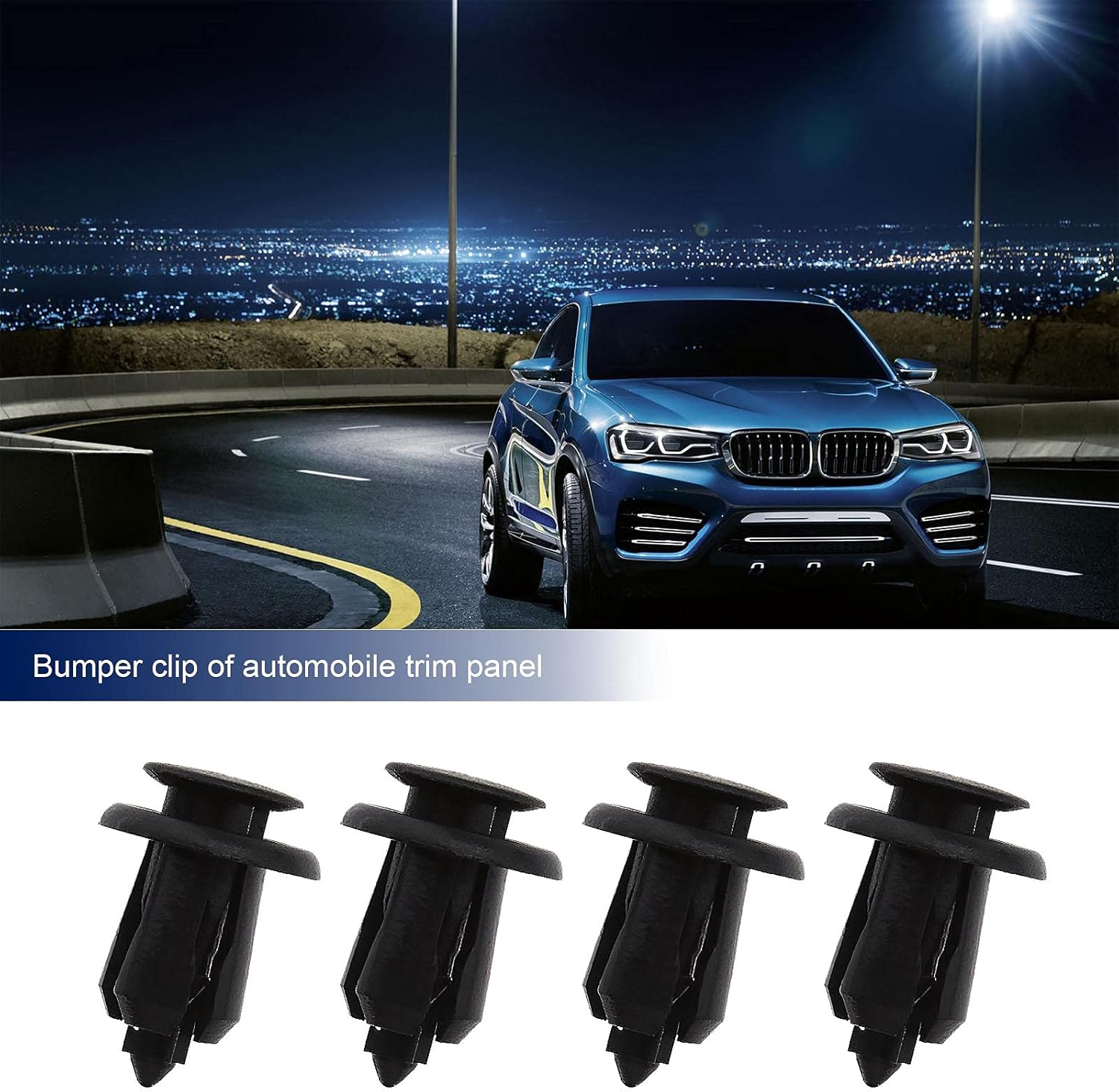 Emsea 30Pcs Plastic Trim Clips Black Fit 10Mm Hole for Automotive Car, Bumper, Interior, Panel