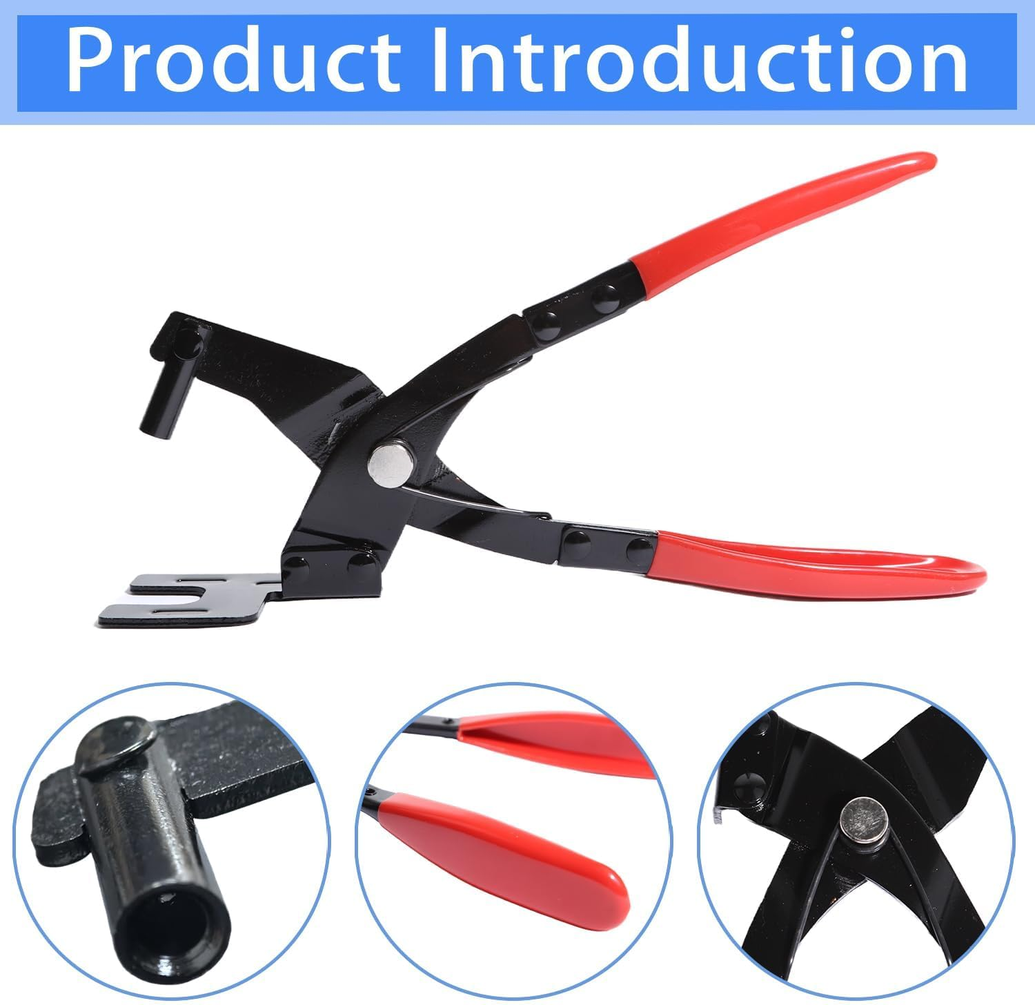 Aikoolwer 10 Inch Exhaust Hanger Removal 3Pcs 4 Hole Exhaust Rubber Setkit Universal Muffler Pliers Tool with 25 Degree Offset Rubber Insulators Support image number 5