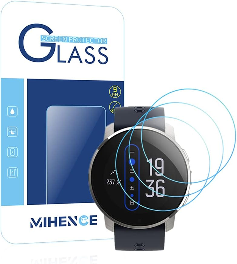 MIHENCE Compatible for Suunto 9 Peak/Peak Pro Screen Protector, 9H Anti-Scratch Premium Real Tempered Glass Screen Protector for 9 Peak / 9 Peak Pro / 9 Peak Titanium Smartwatch (3PCS) image number 2