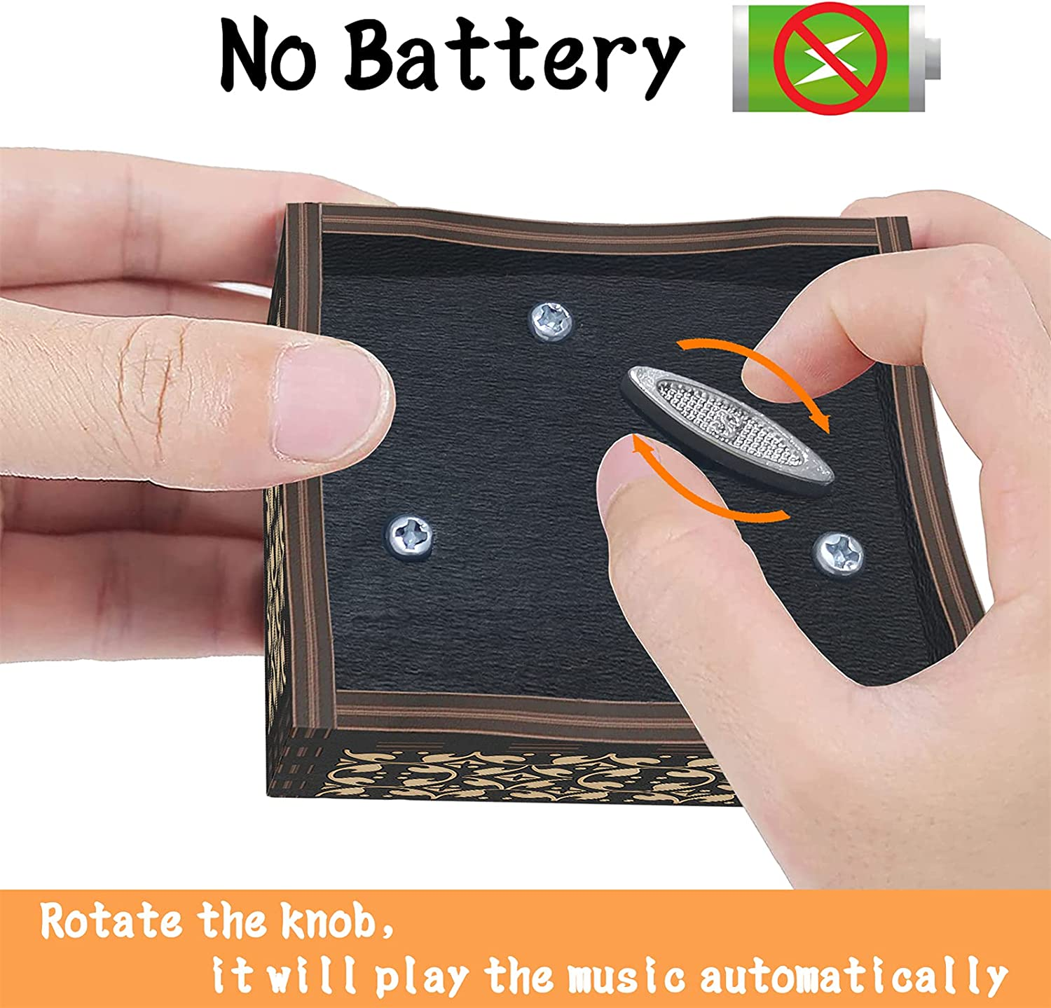 Side by Side or Miles Apart Mechanism Wood Music Box Mechanism Engraved Vintage You Are My Sunshine Tune Wooden Musical Box for Friend Sisters Women Girls Birthday Graduation - Not Sister By Blood image number 5