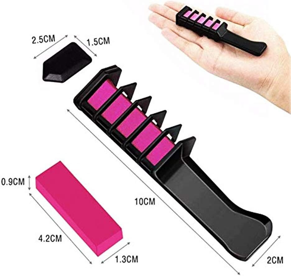 EBANKU Temporary Hair Chalk Comb, 10 Color Washable Hair Chalk Set for Girls Kids Gifts on Cosplay DIY Halloween Christmas Day Birthday Party image number 5