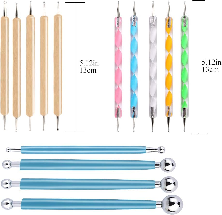14 PCS Dotting Tools Ball Styluses with Box, Dotting Tools Set Rock Painting, Pottery Clay Modeling Embossing Nail Art image number 6
