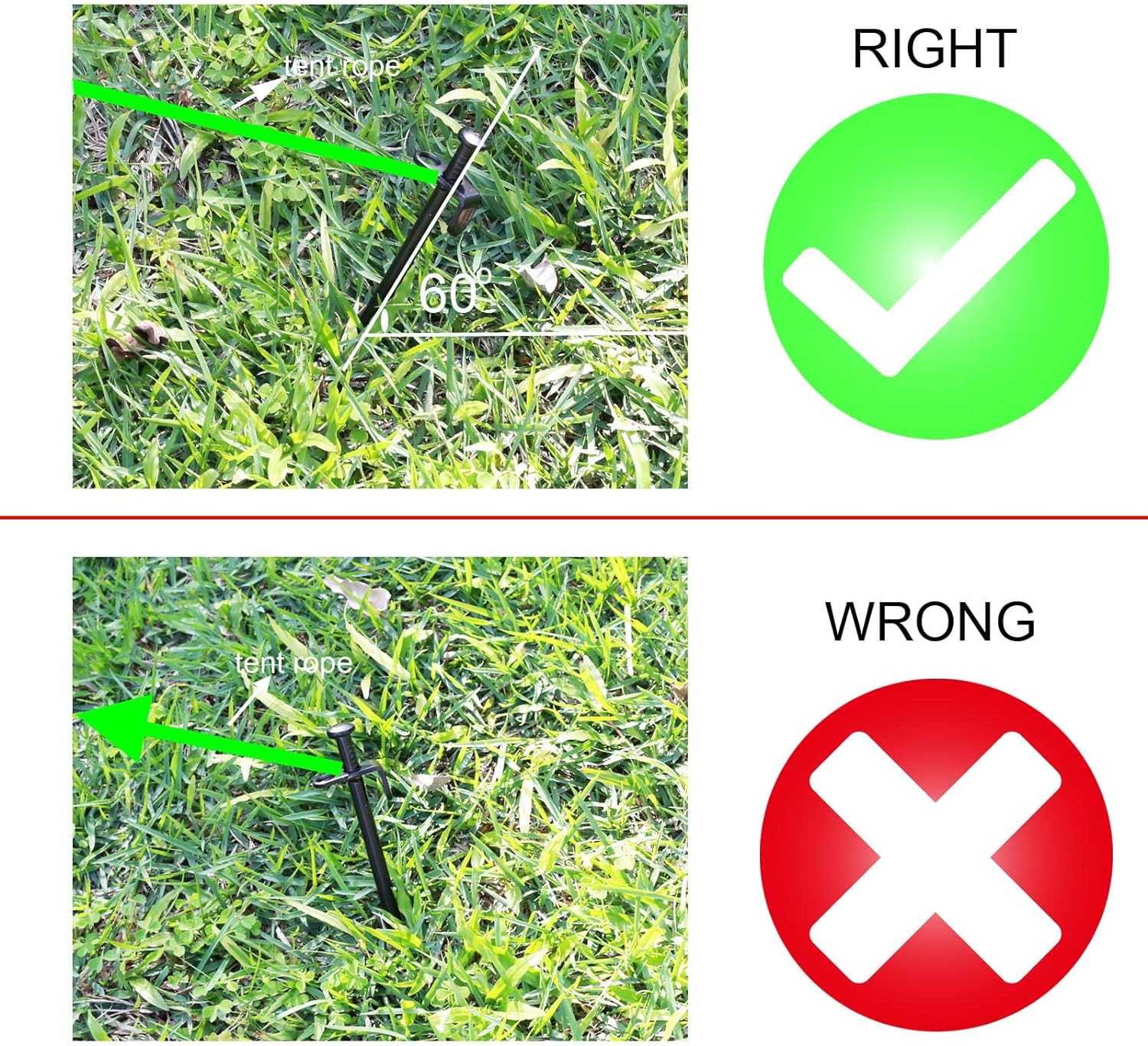 Youguobeier 8PCS Heavy Duty Steel Tent Pegs, 12 Inch Carbon Steel Tent Stakes with Hook and Pointed Tip, Silver image number 5