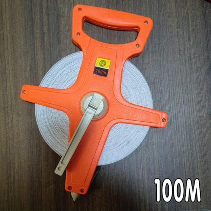 Tape Measure 30M 50M 100M Fiberglass Open Reel Measuring Metric Imperial, Moisture and Rust Resistant, Easy-Wind Drum, for Landscaping and Surveying image number 2