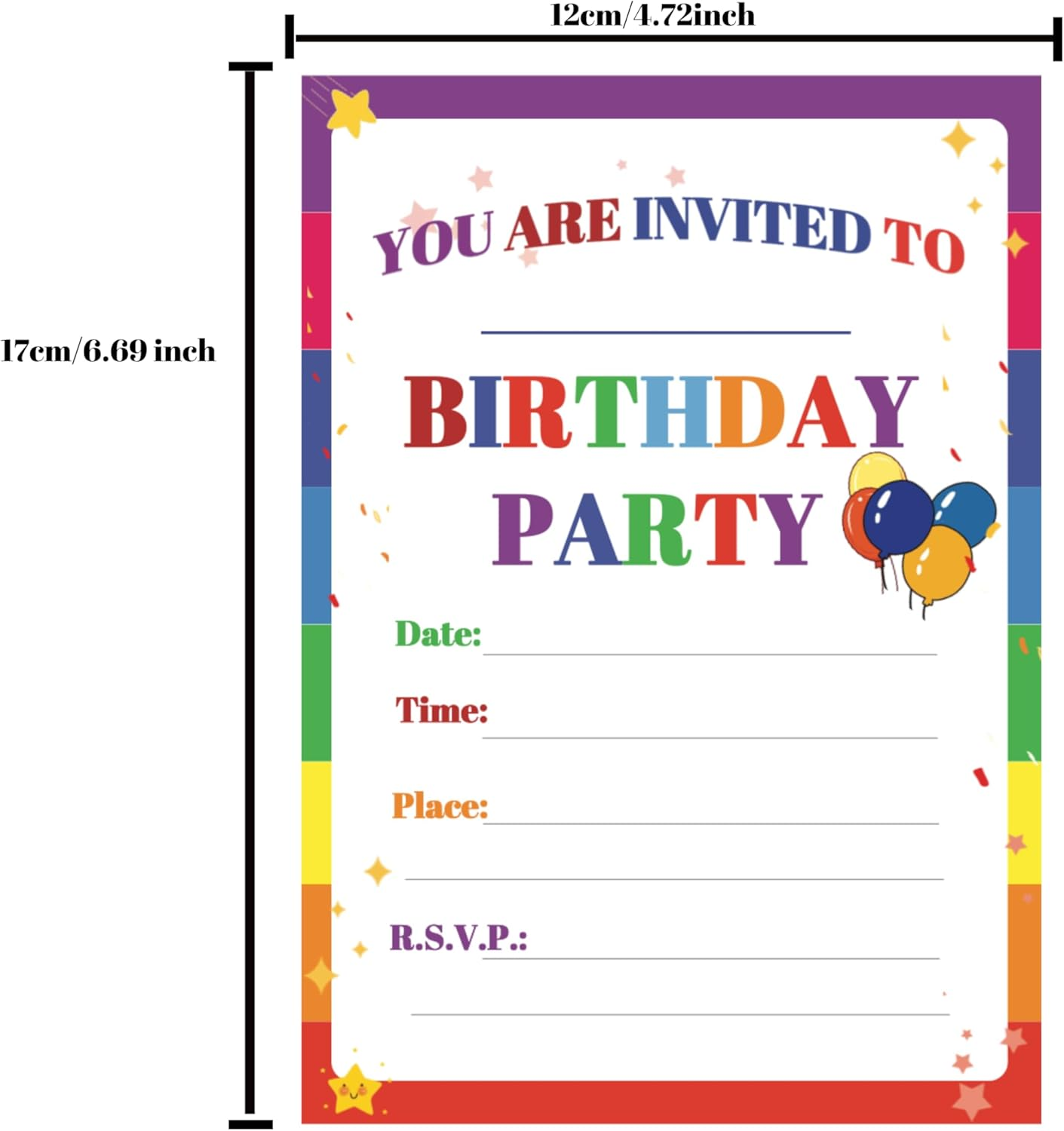 32 Birthday Invitation Cards,Uniquely Designed Birthday Cards for Children,Men, Women and Kids (Multicolor) image number 2