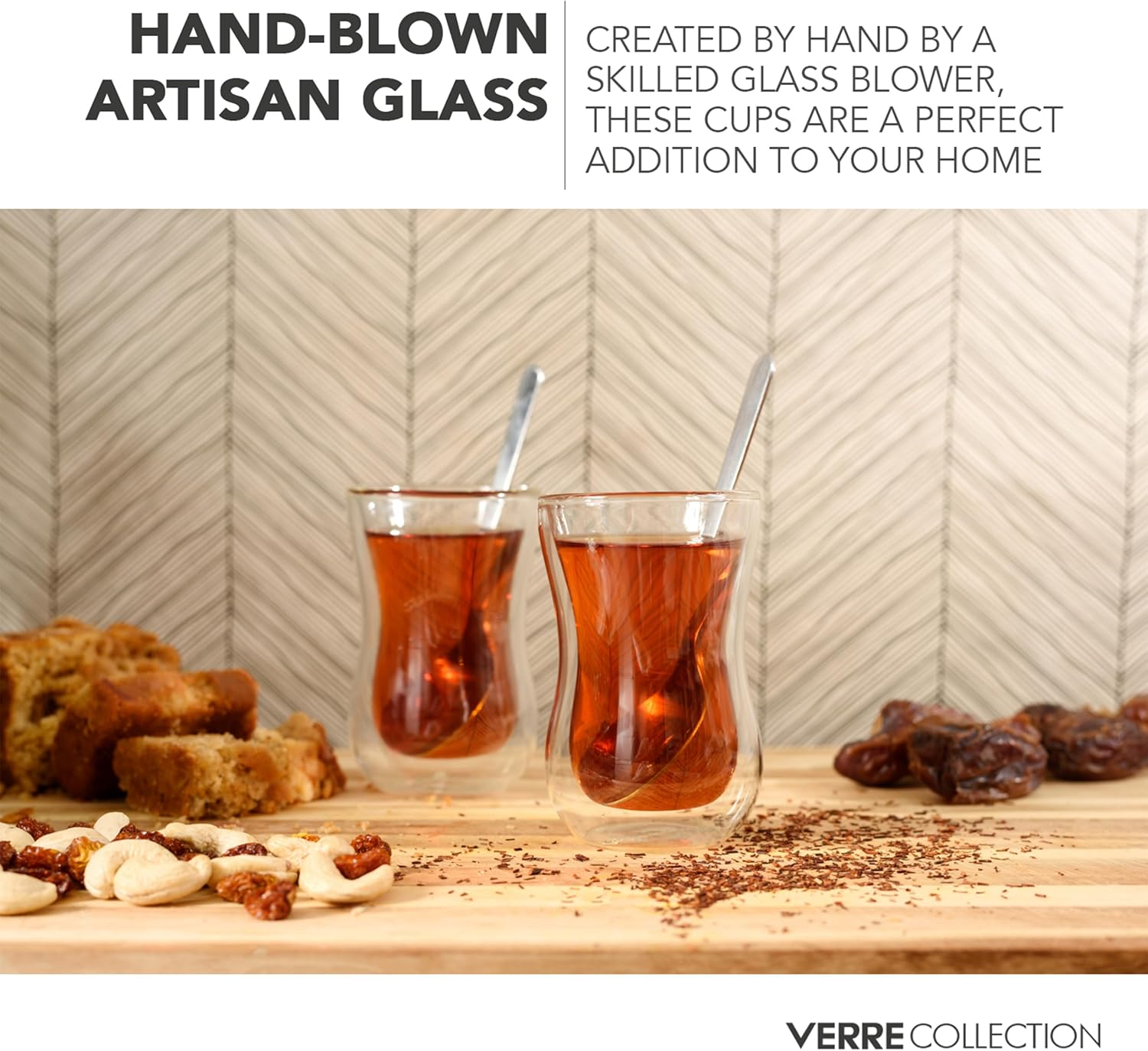 Original Double Wall Turkish Tea Glass Cups 4.25 Oz Set of 2- - Insulated Thermo Glass - Verre Collection