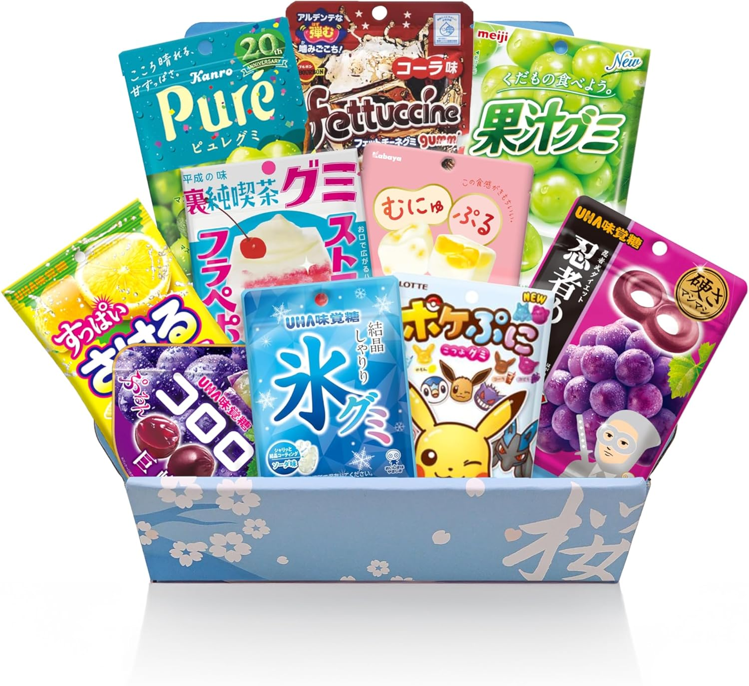 Japanese Gummy Candy Variety Pack, 10 Pieces, Assorted Fettuccine, Pure, Kororo, Character Gummies image number 2